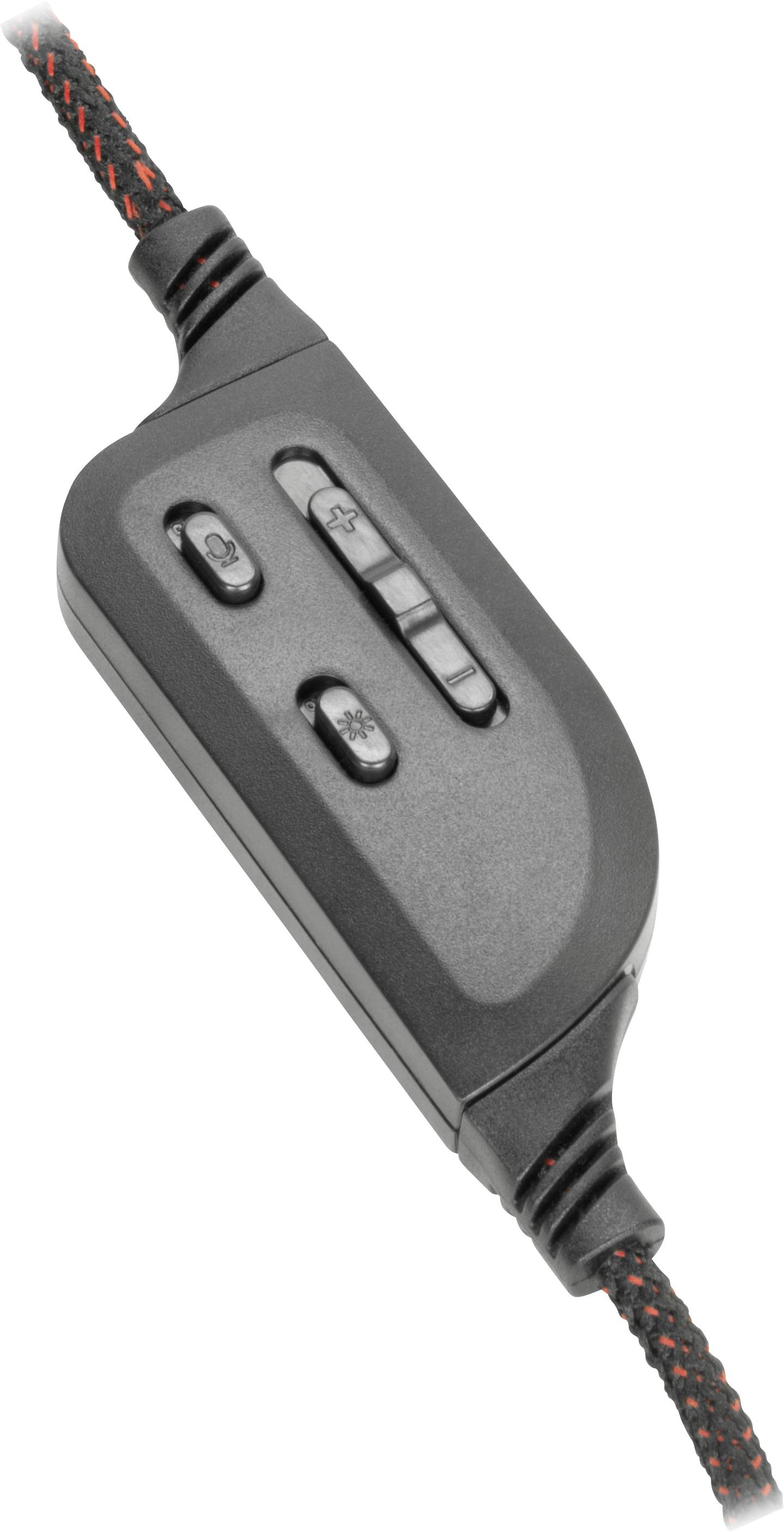 SpeedLink DRAZE Gaming Over Ear Headset kabelgebunden Stereo Schwarz/Rot Fernbedienung, Lautstärkeregelung