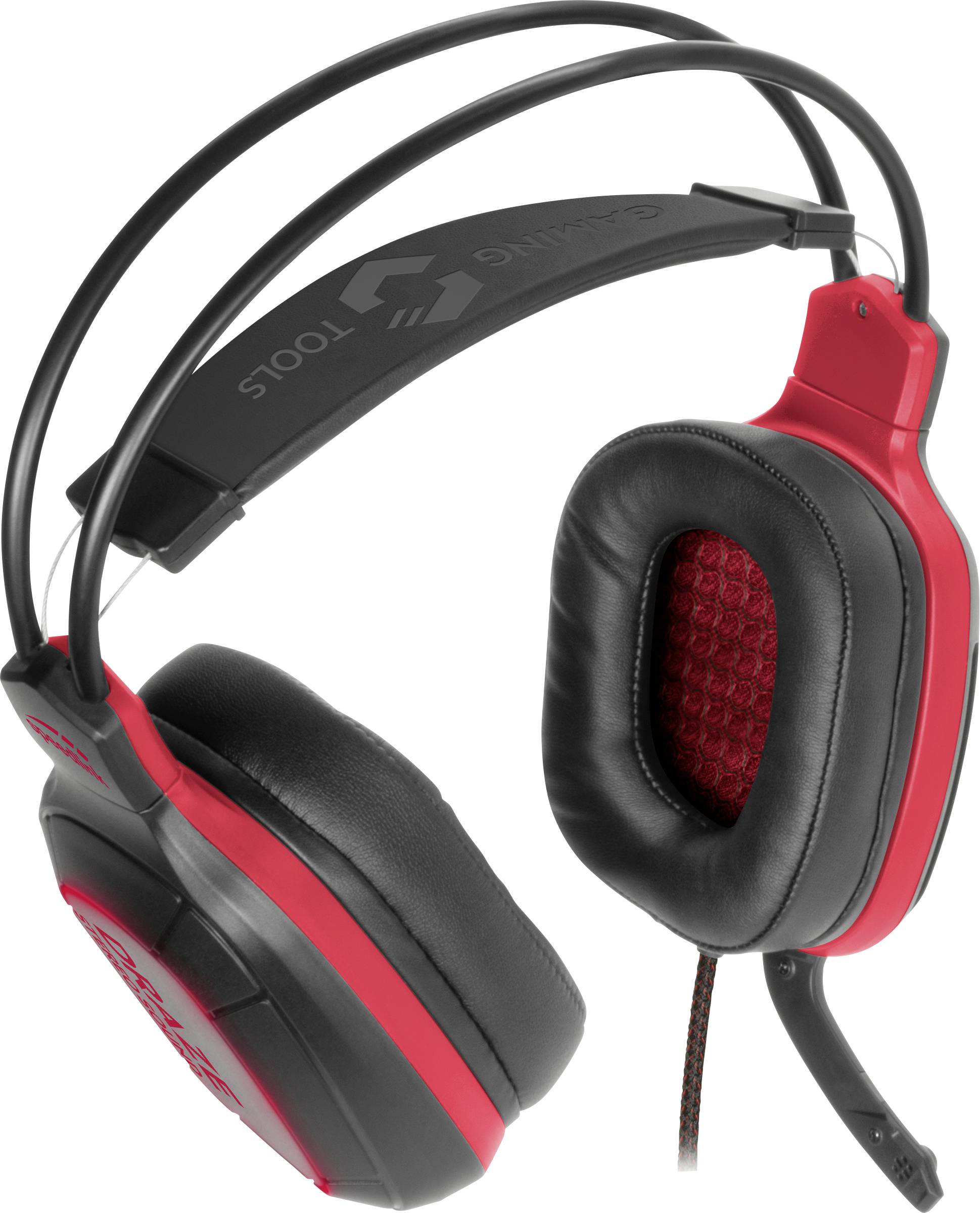 SpeedLink DRAZE Gaming Over Ear Headset kabelgebunden Stereo Schwarz/Rot Fernbedienung, Lautstärkeregelung