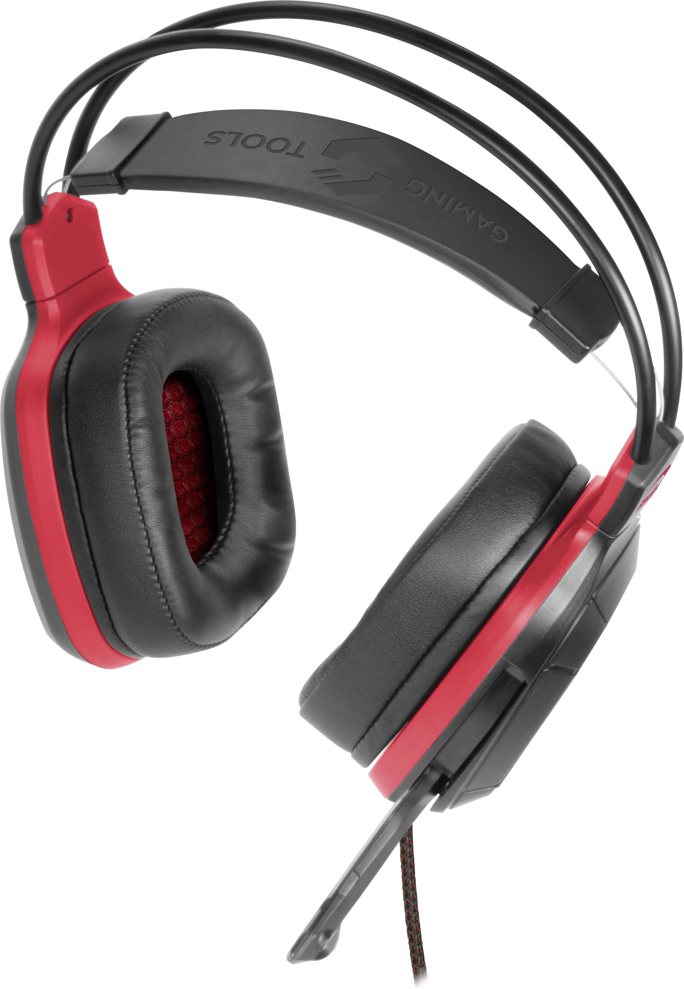 SpeedLink DRAZE Gaming Over Ear Headset kabelgebunden Stereo Schwarz/Rot Fernbedienung, Lautstärkeregelung