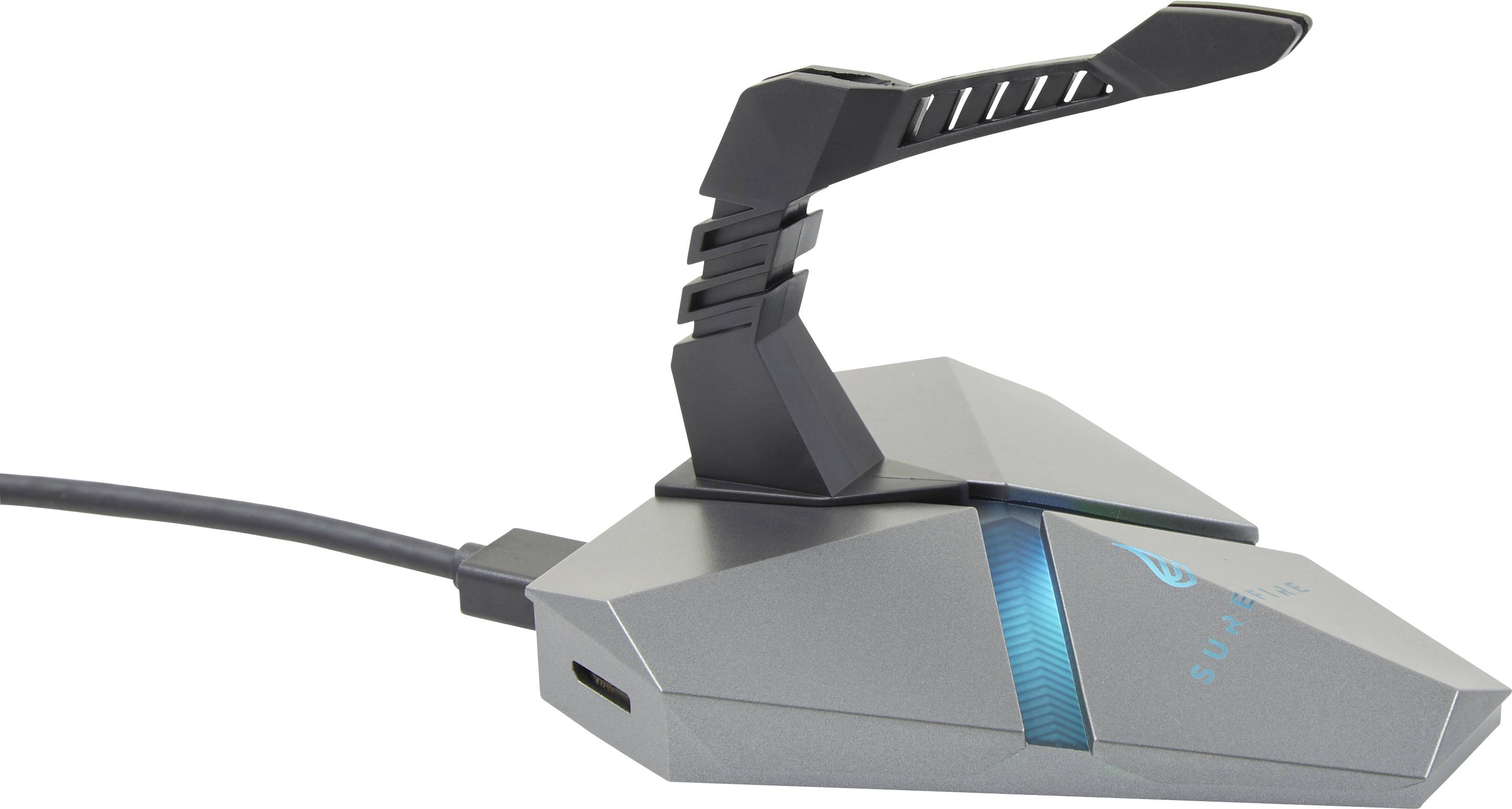 Surefire Gaming Axis Maus-Bungee USB-Hub, Beleuchtet Grau