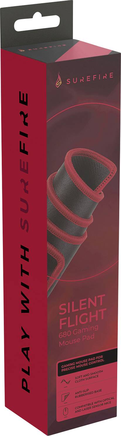 Surefire Gaming Silent Flight 680 Gaming-Mauspad Schwarz/Rot