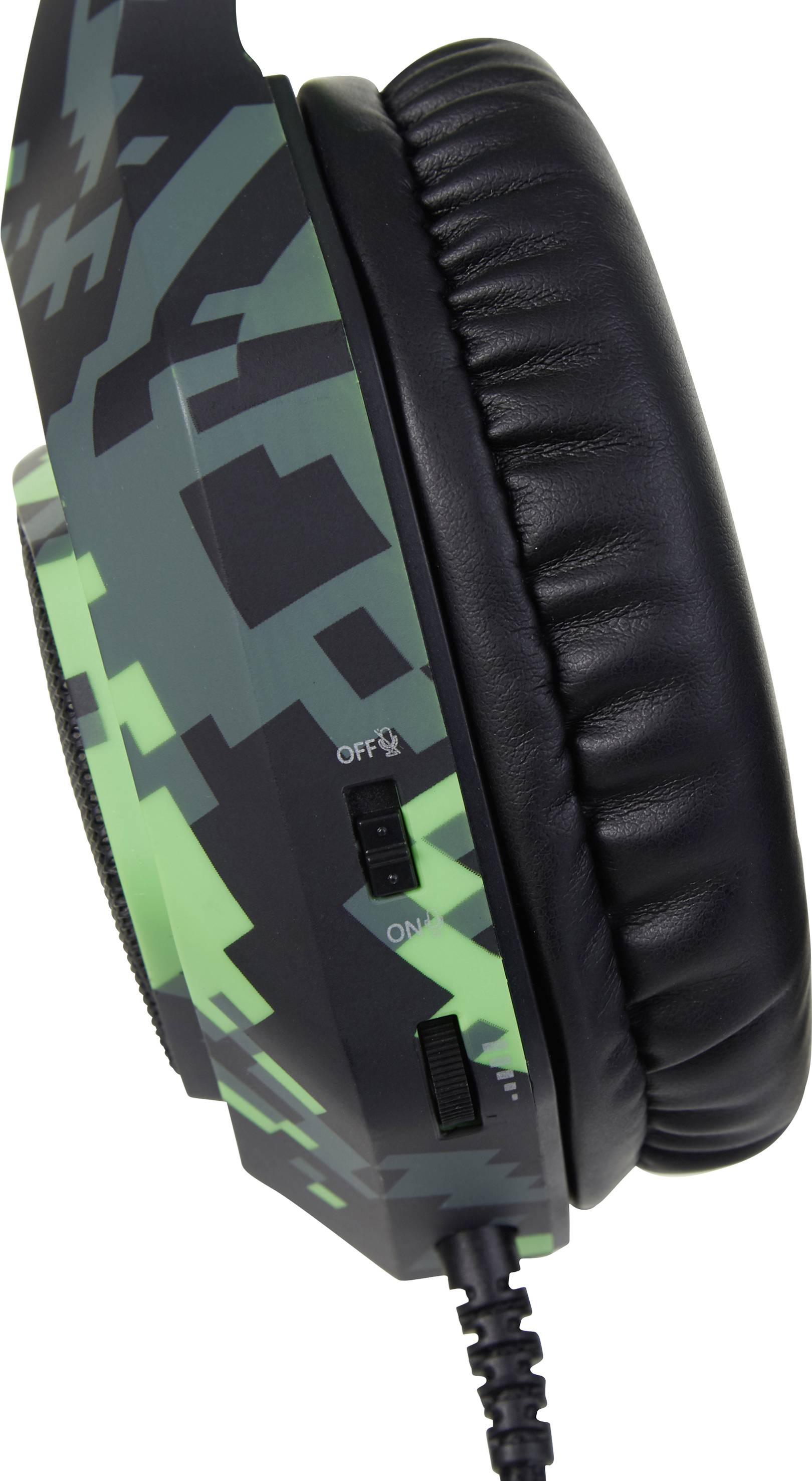 Surefire Gaming Skirmish Over Ear Headset kabelgebunden Stereo Camouflage Grün Mikrofon-Stummschaltung, Lautstärkeregelung Gaming