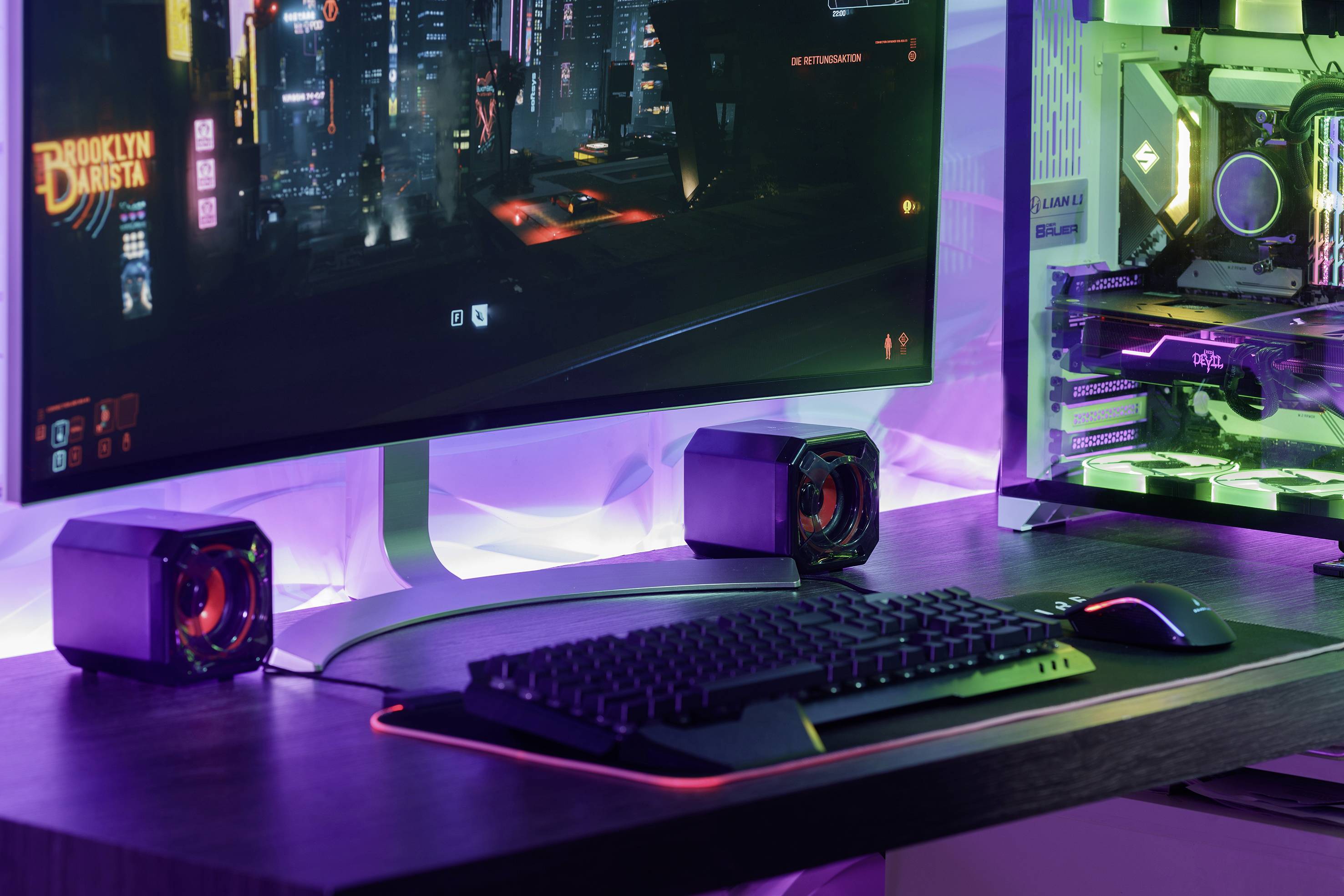 Surefire Gaming Gator Eye 2.0 PC-Lautsprecher Kabelgebunden, USB 5 W Schwarz/Rot