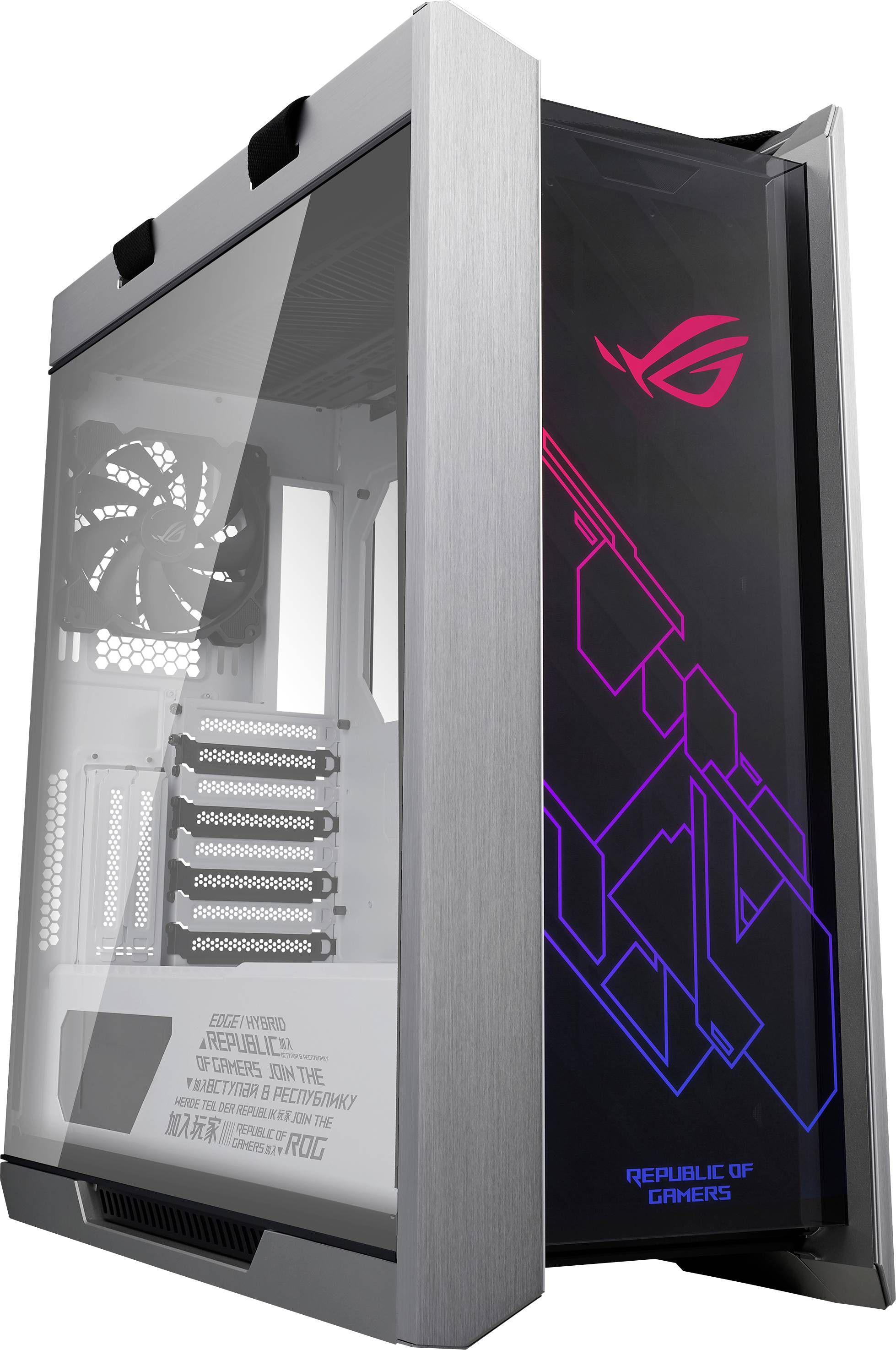 Asus ROG Strix Helios White Edition Midi-Tower PC-Gehäuse, Gaming-Gehäuse Weiß 3 vorinstallierte Lüfter, Integrierte Beleuchtung