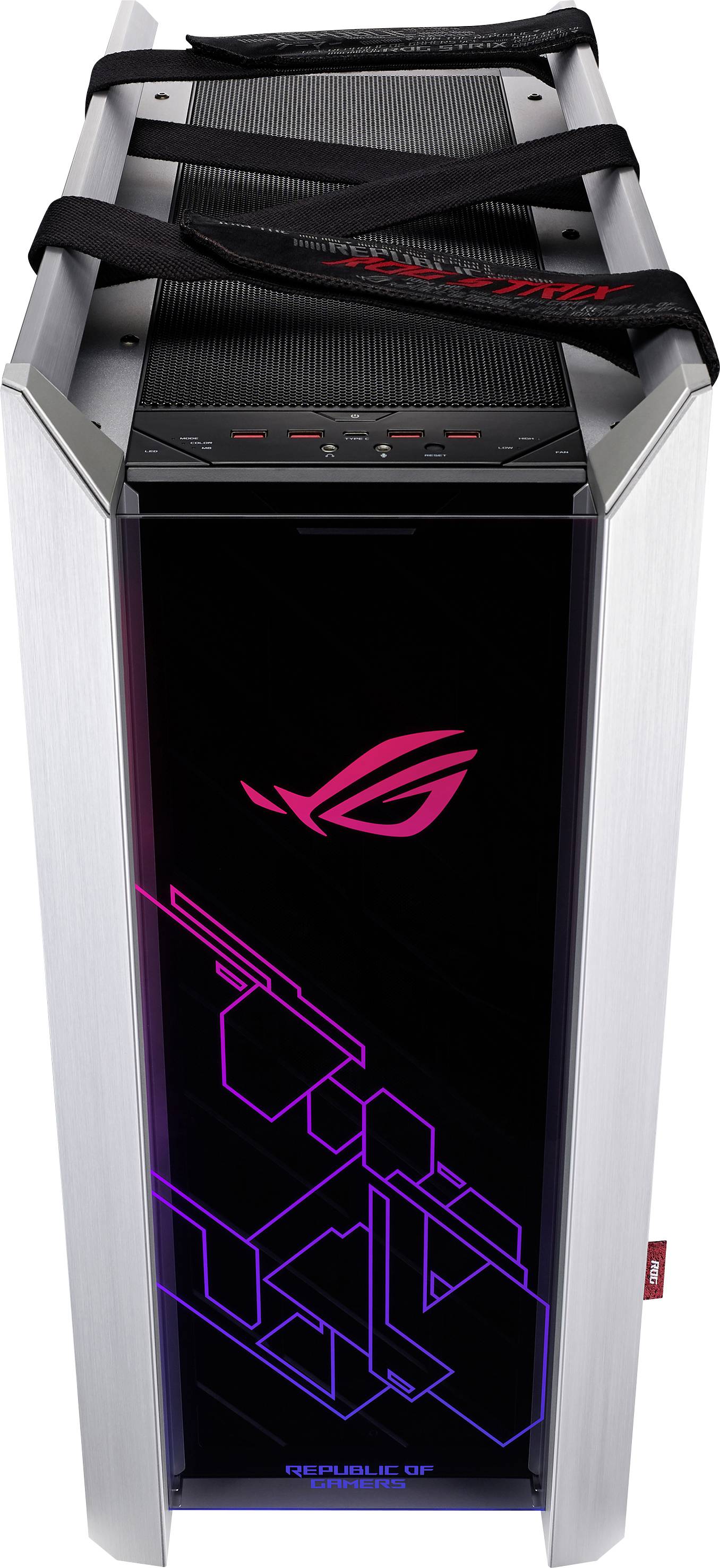 Asus ROG Strix Helios White Edition Midi-Tower PC-Gehäuse, Gaming-Gehäuse Weiß 3 vorinstallierte Lüfter, Integrierte Beleuchtung