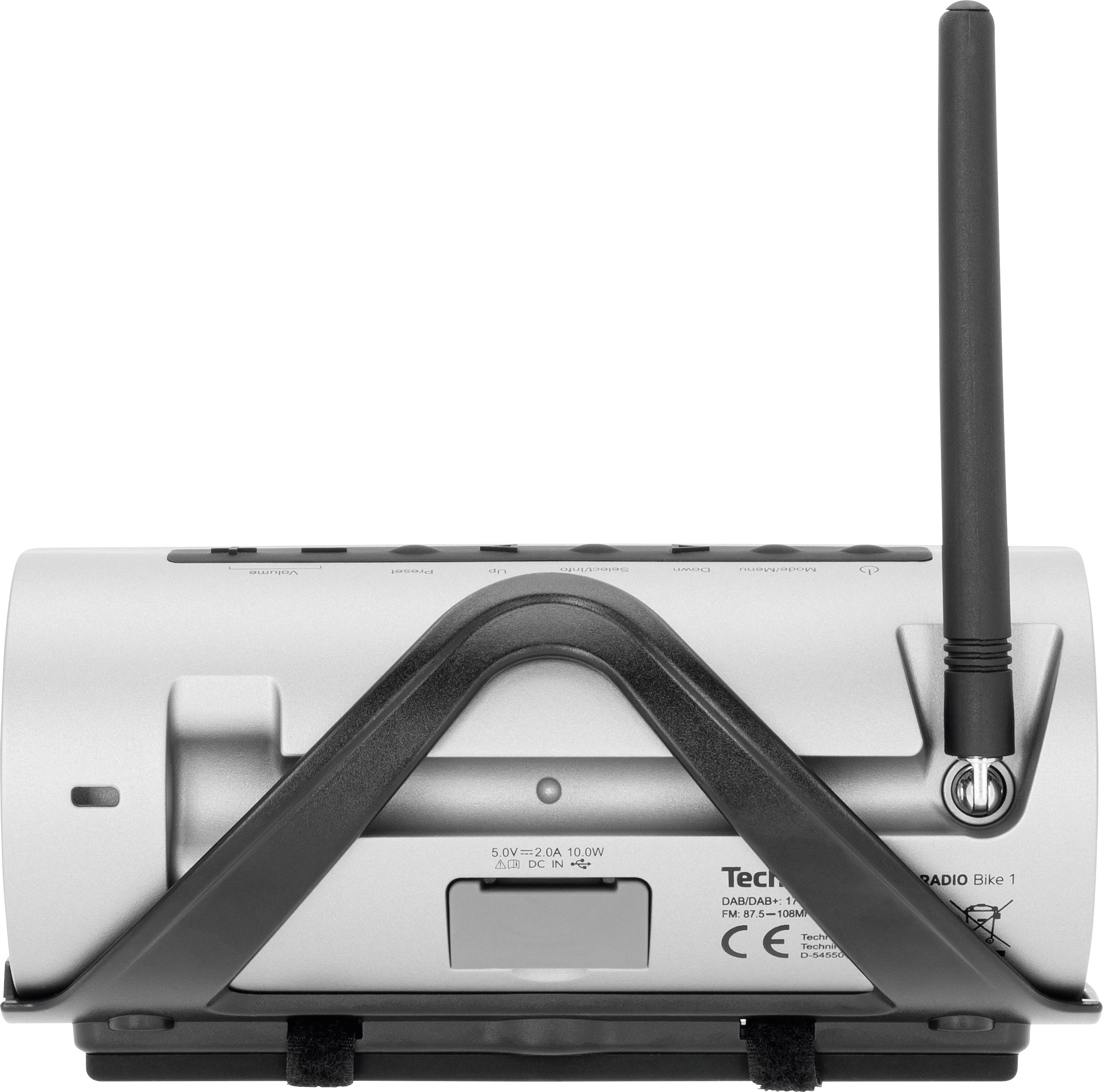 TechniSat DIGITRADIO Bike 1 Taschenradio DAB+, DAB, UKW Bluetooth® wasserdicht, spritzwassergeschützt, wiederaufladbar Schwarz
