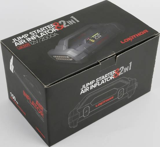 Schnellstartsystem Lokithor GRPJST002 Starthilfestrom (12 V)=1000 A Arbeitsleuchte, Kompressor, Lade- und Aufbewahrungsstation, Ladezustandsanzeige