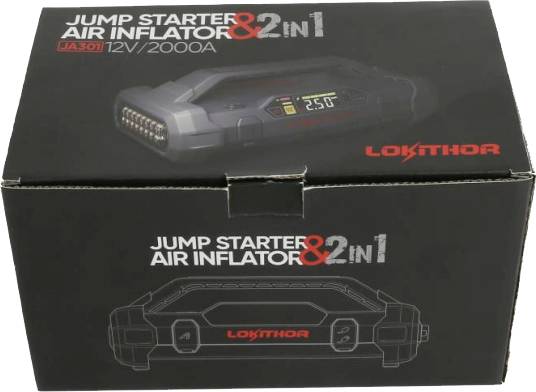 Schnellstartsystem Lokithor GRPJST002 Starthilfestrom (12 V)=1000 A Arbeitsleuchte, Kompressor, Lade- und Aufbewahrungsstation, Ladezustandsanzeige