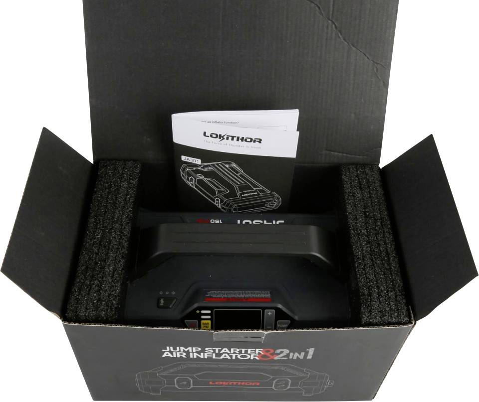 Schnellstartsystem Lokithor GRPJST002 Starthilfestrom (12 V)=1000 A Arbeitsleuchte, Kompressor, Lade- und Aufbewahrungsstation, Ladezustandsanzeige