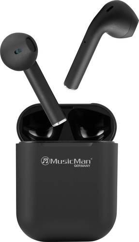 Music Man BT-X57 Bluetooth® HiFi In Ear Kopfhörer In Ear Headset, Lautstärkeregelung Schwarz
