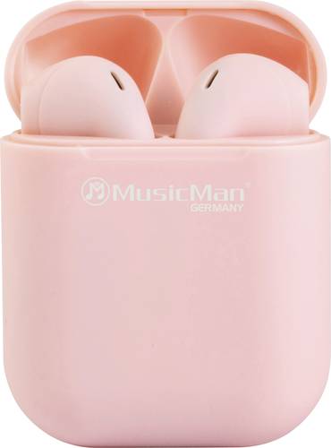 Music Man BT-X57 Bluetooth® HiFi In Ear Kopfhörer In Ear Headset, Lautstärkeregelung Pink