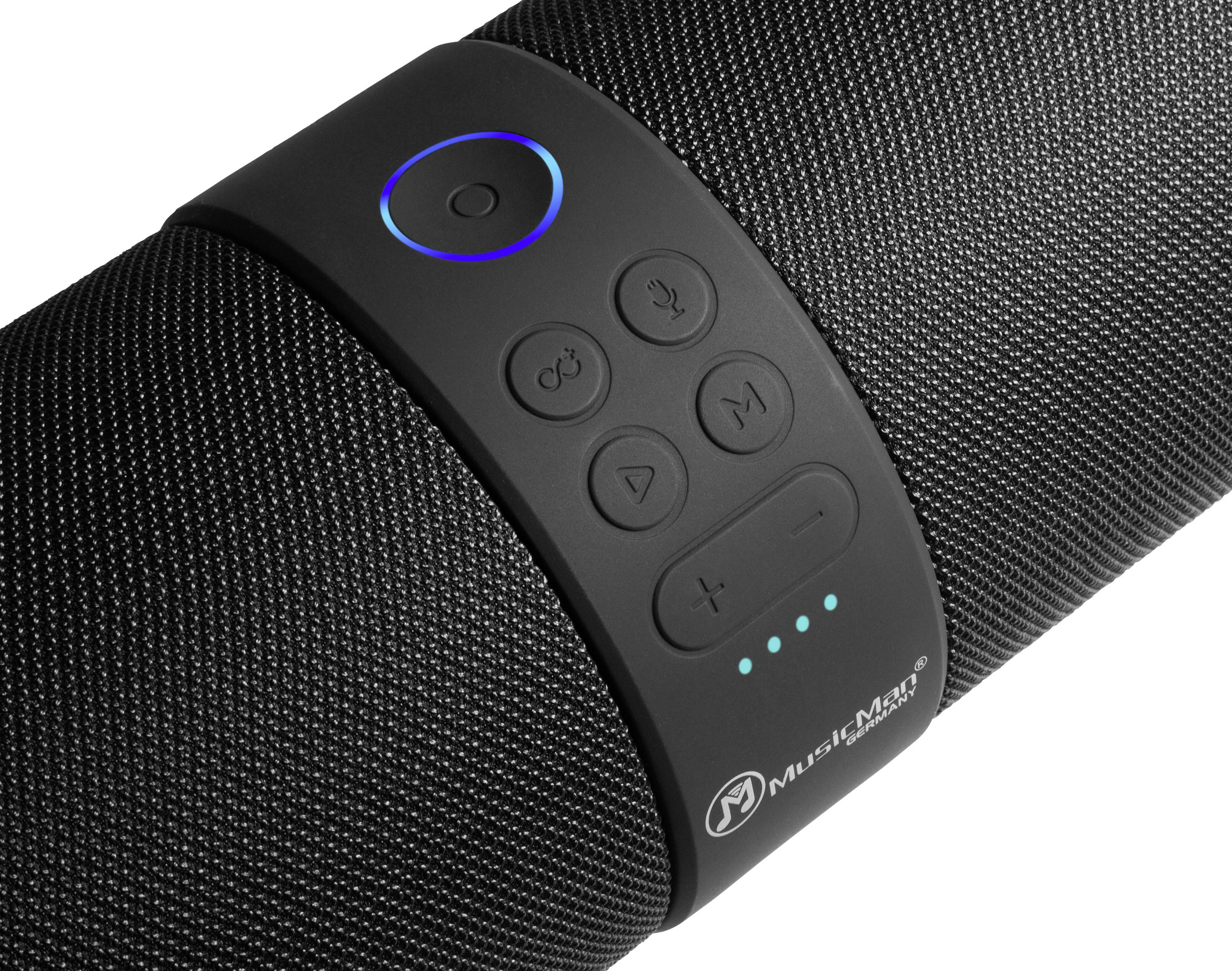 Music Man BT-X56 Bluetooth® Lautsprecher spritzwassergeschützt, USB, AUX Schwarz