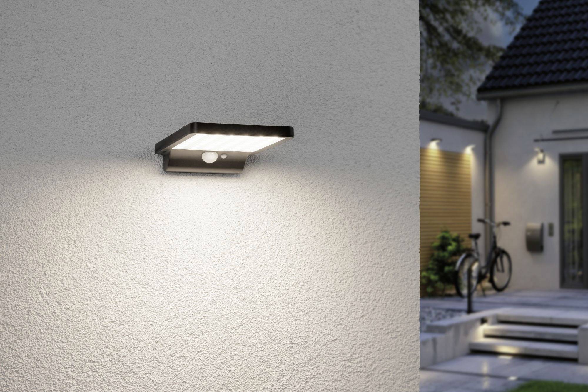 Paulmann 95393 Solveig Solar-Wandlampe 4W Warmweiß Schwarz