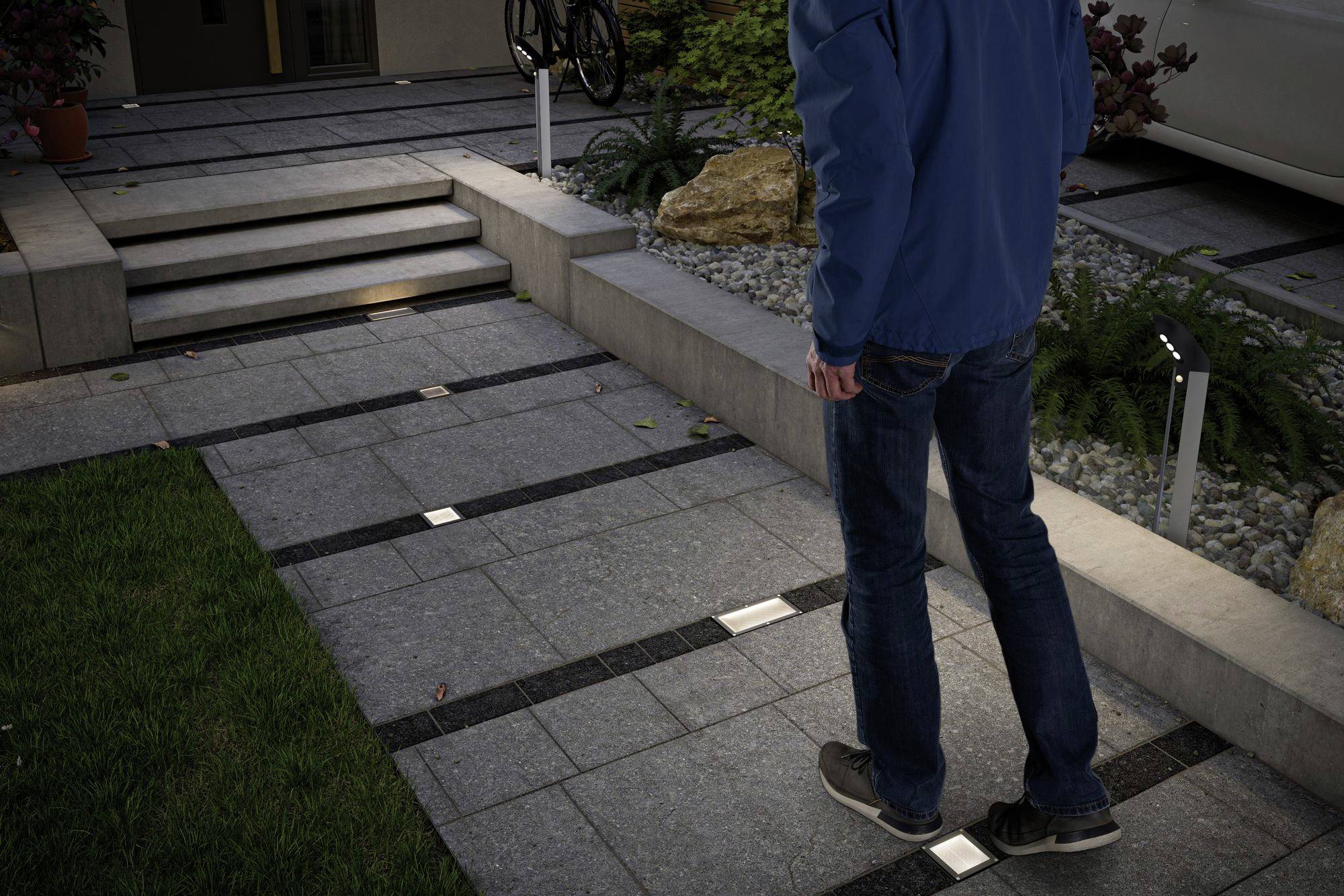 Paulmann 94336 Bodeneinbauleuchte LED fest eingebaut LED 3W Aluminium, Grau