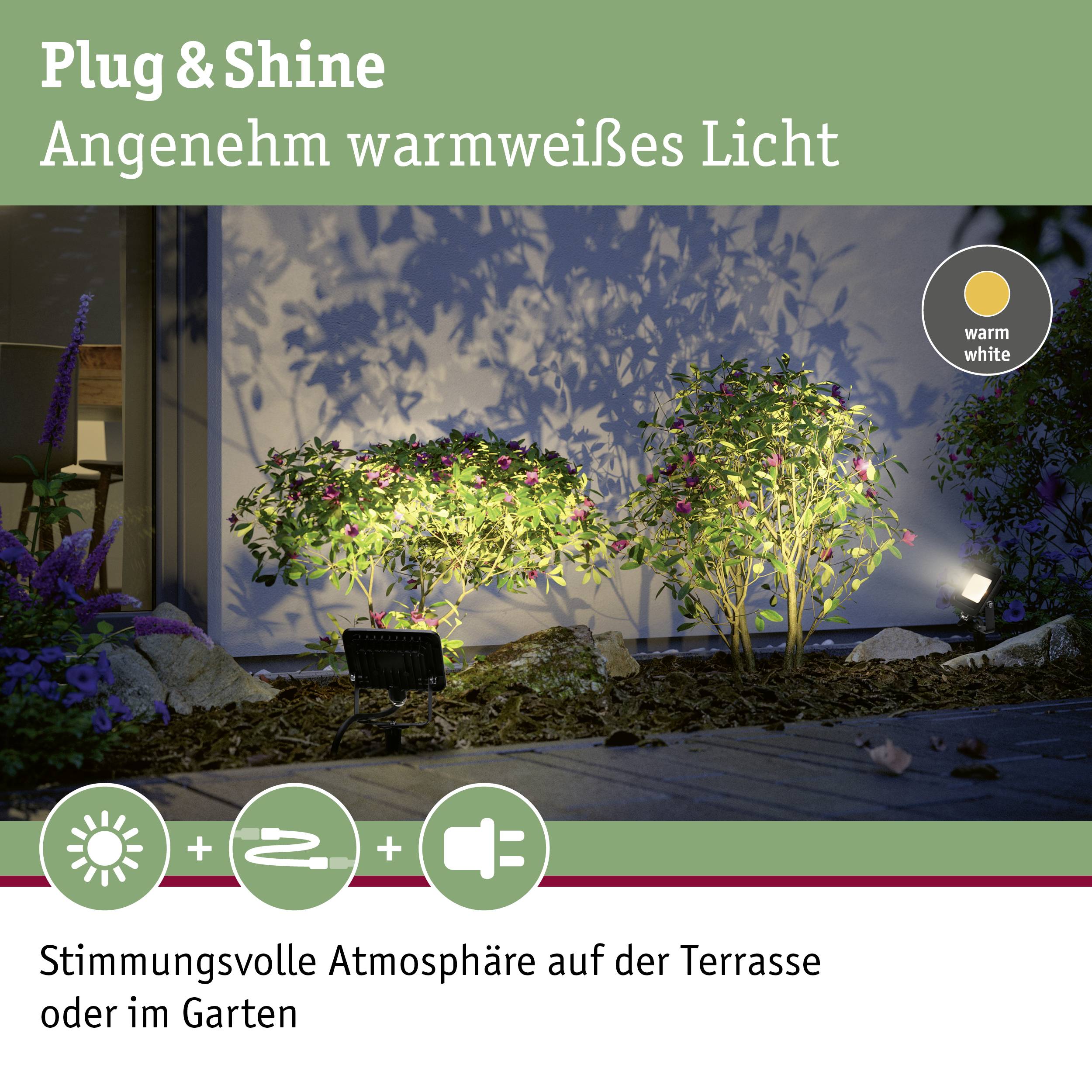 Paulmann 94574 Beleuchtungssystem Plug & Shine 6.8W Warmweiß Schwarz