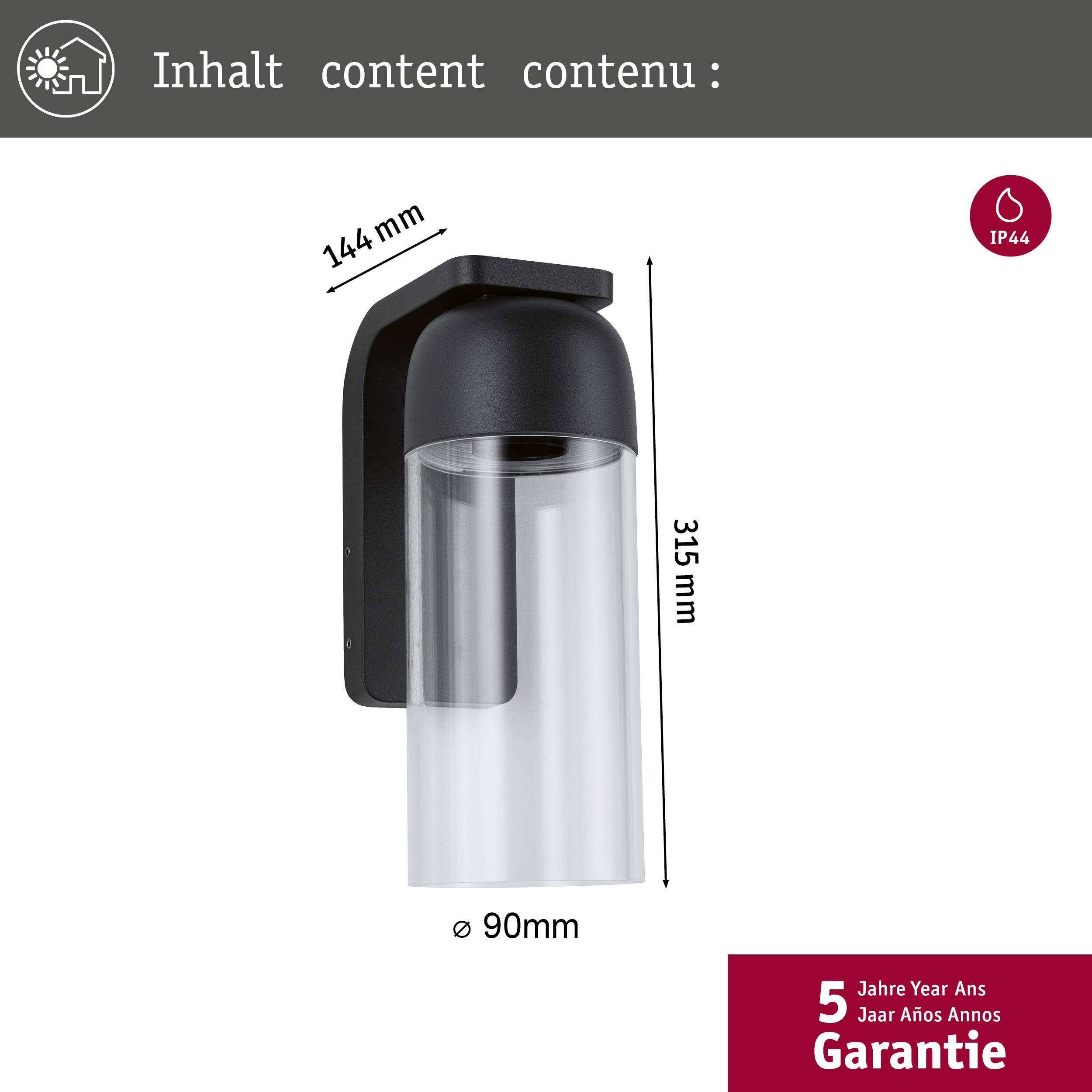 Paulmann 94399 Außenwandleuchte LED E27 Anthrazit