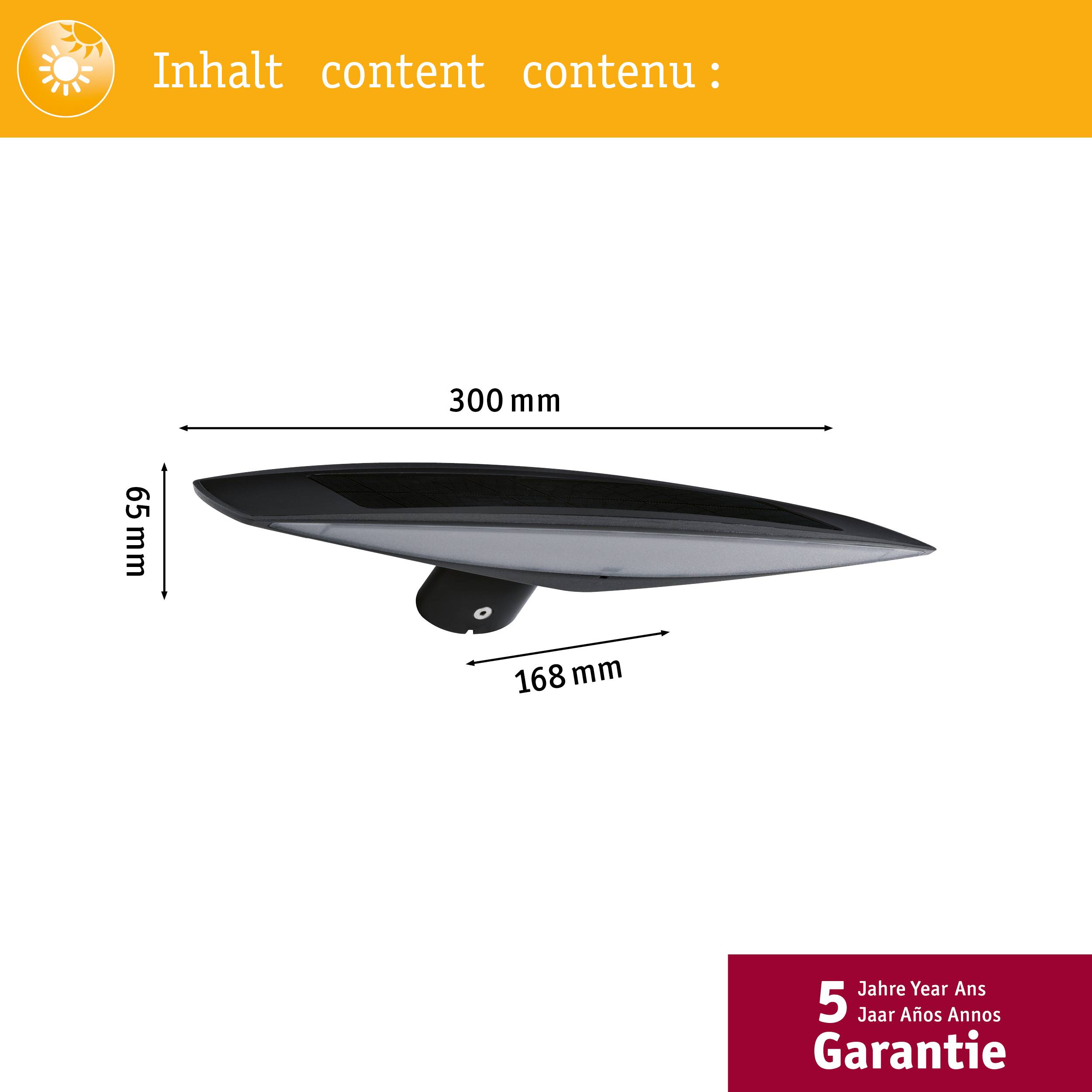 Paulmann 94340 Kiran Solar-Wandlampe Warmweiß Anthrazit