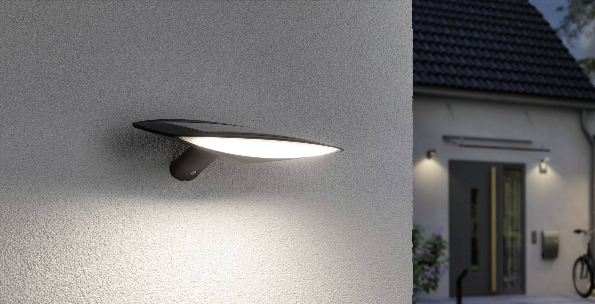 Paulmann 94340 Kiran Solar-Wandlampe Warmweiß Anthrazit