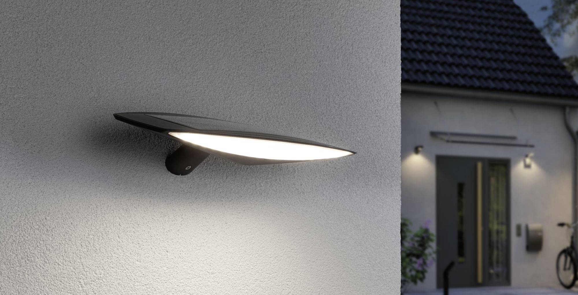 Paulmann 94339 Kiran Solar-Wandlampe Warmweiß Anthrazit