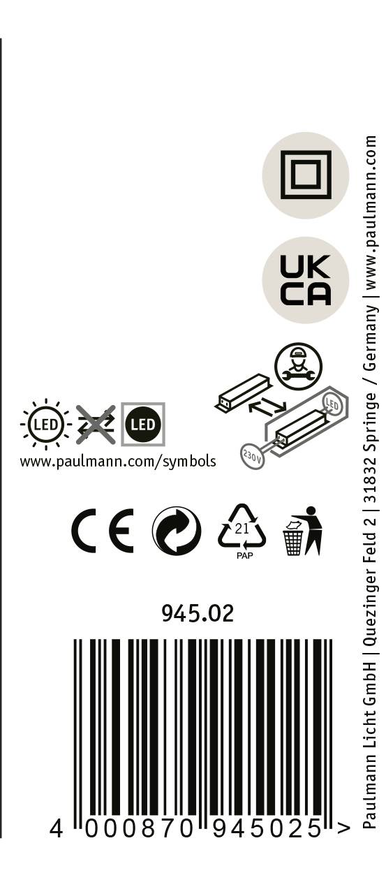 Paulmann 94502 LED-Pollerleuchte 9W schwarzer Sandstein
