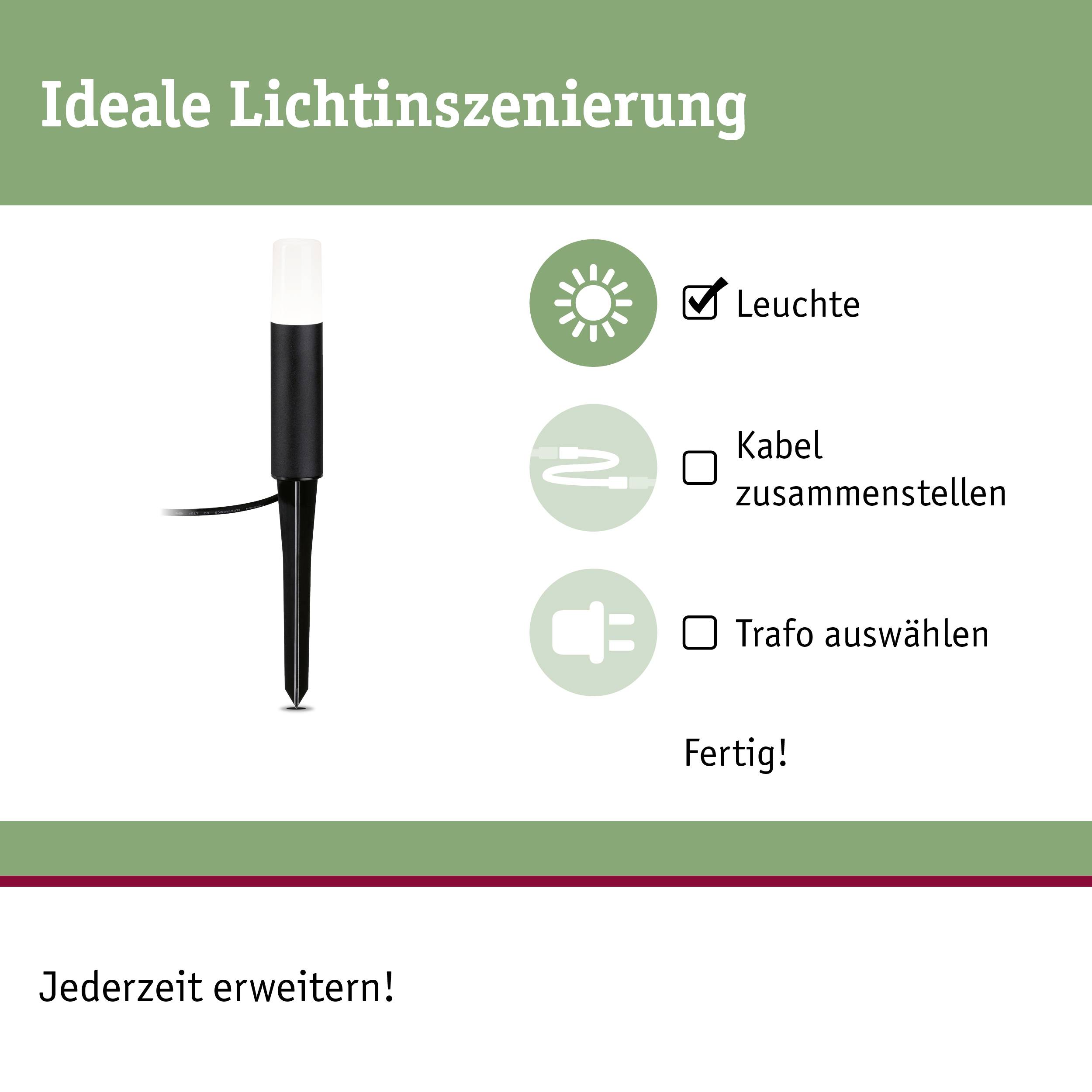 Paulmann 94533 Beleuchtungssystem Plug & Shine Warmweiß Anthrazit