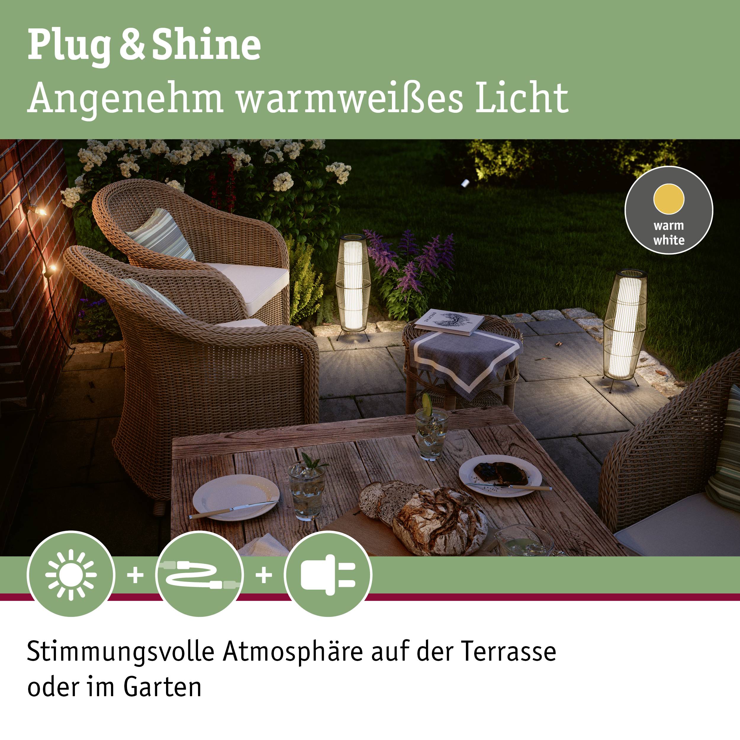 Paulmann 94320 Beleuchtungssystem Plug & Shine Warmweiß Braun