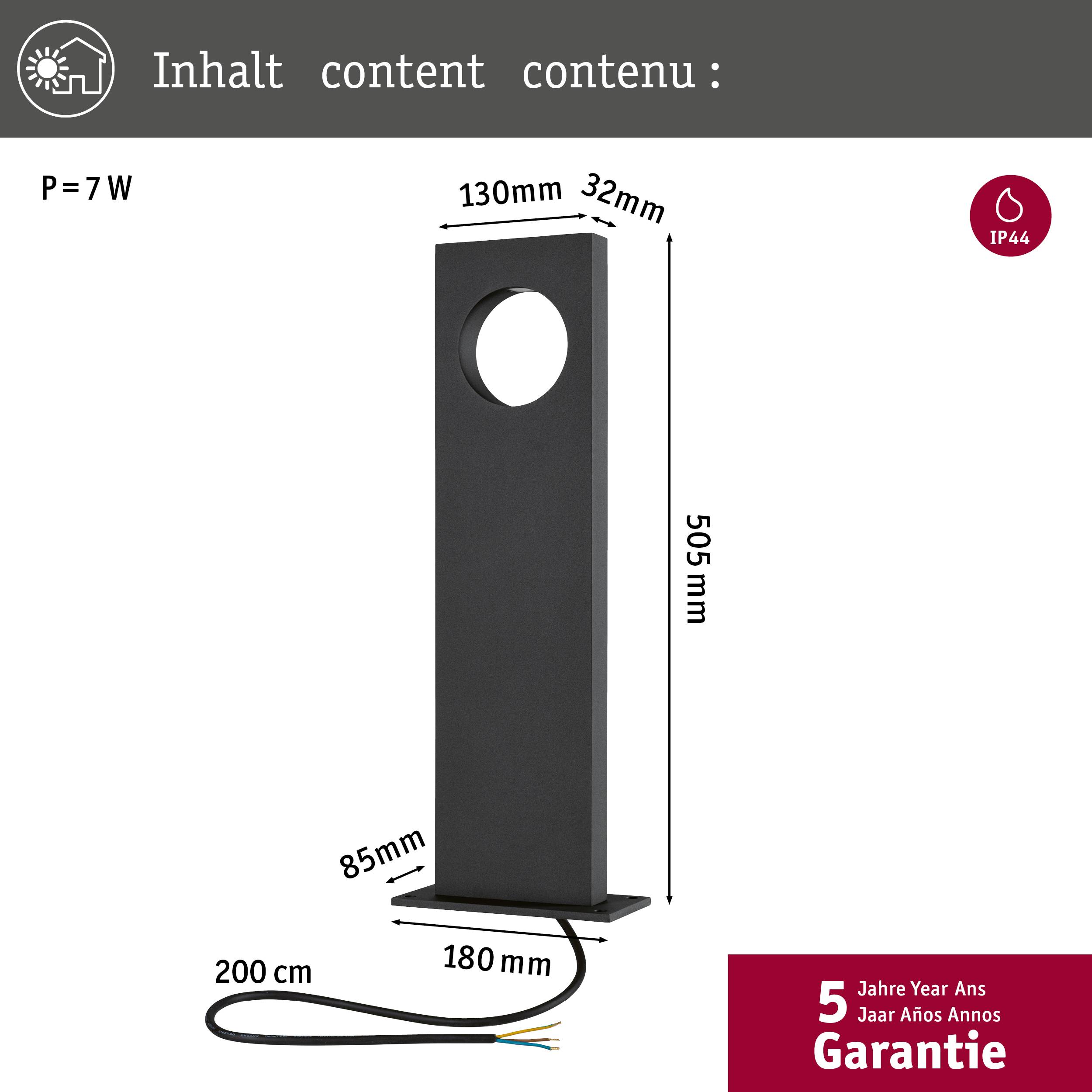 Paulmann 94380 Außenstandleuchte Grau