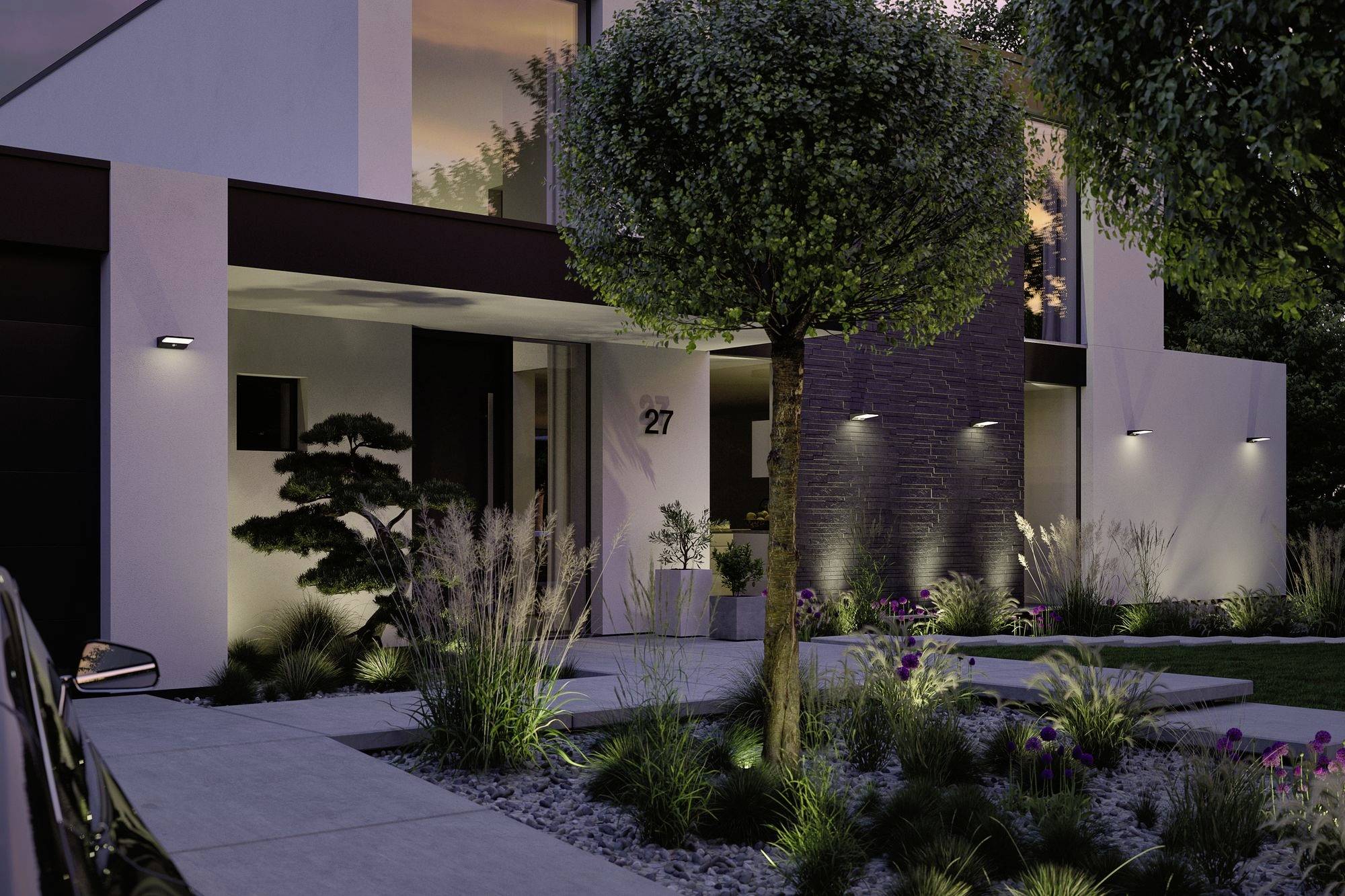 Paulmann 94334 Ronas Solar-Wandlampe 5W Warmweiß Dunkelgrau