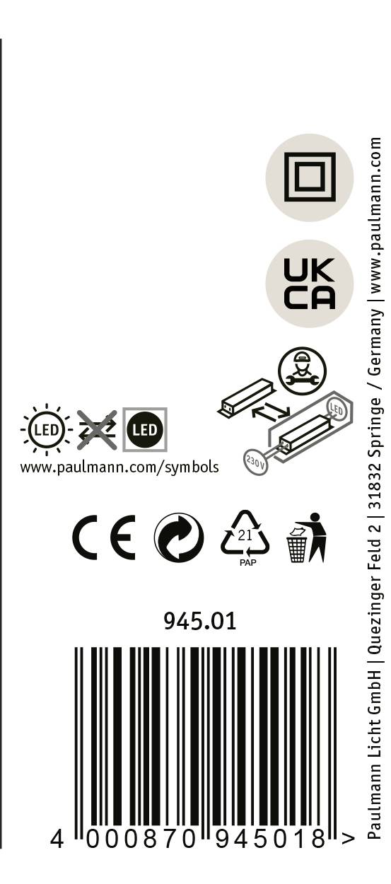 Paulmann 94501 LED-Pollerleuchte LED 9W schwarzer Sandstein