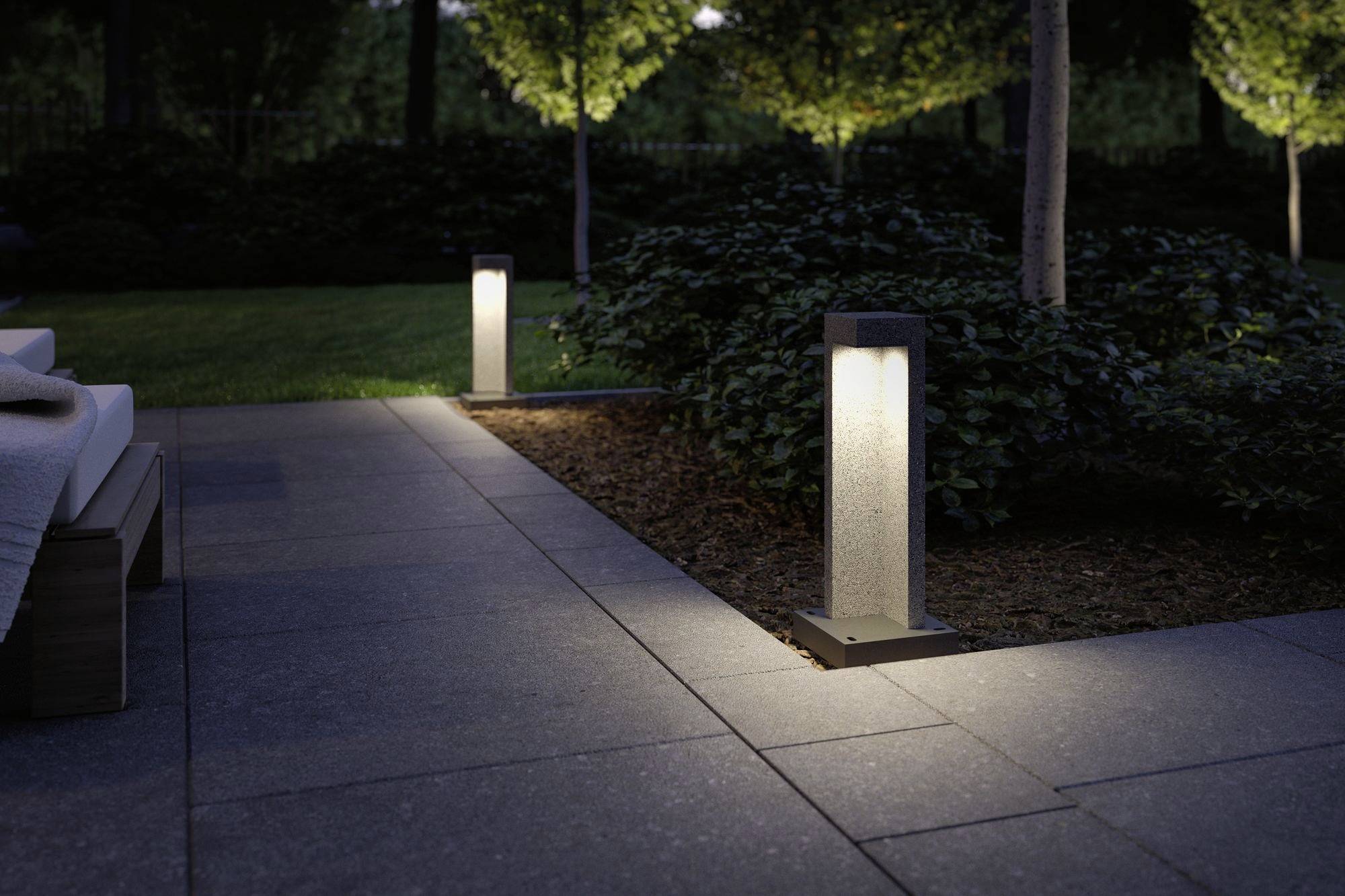 Paulmann 94501 LED-Pollerleuchte LED 9W schwarzer Sandstein