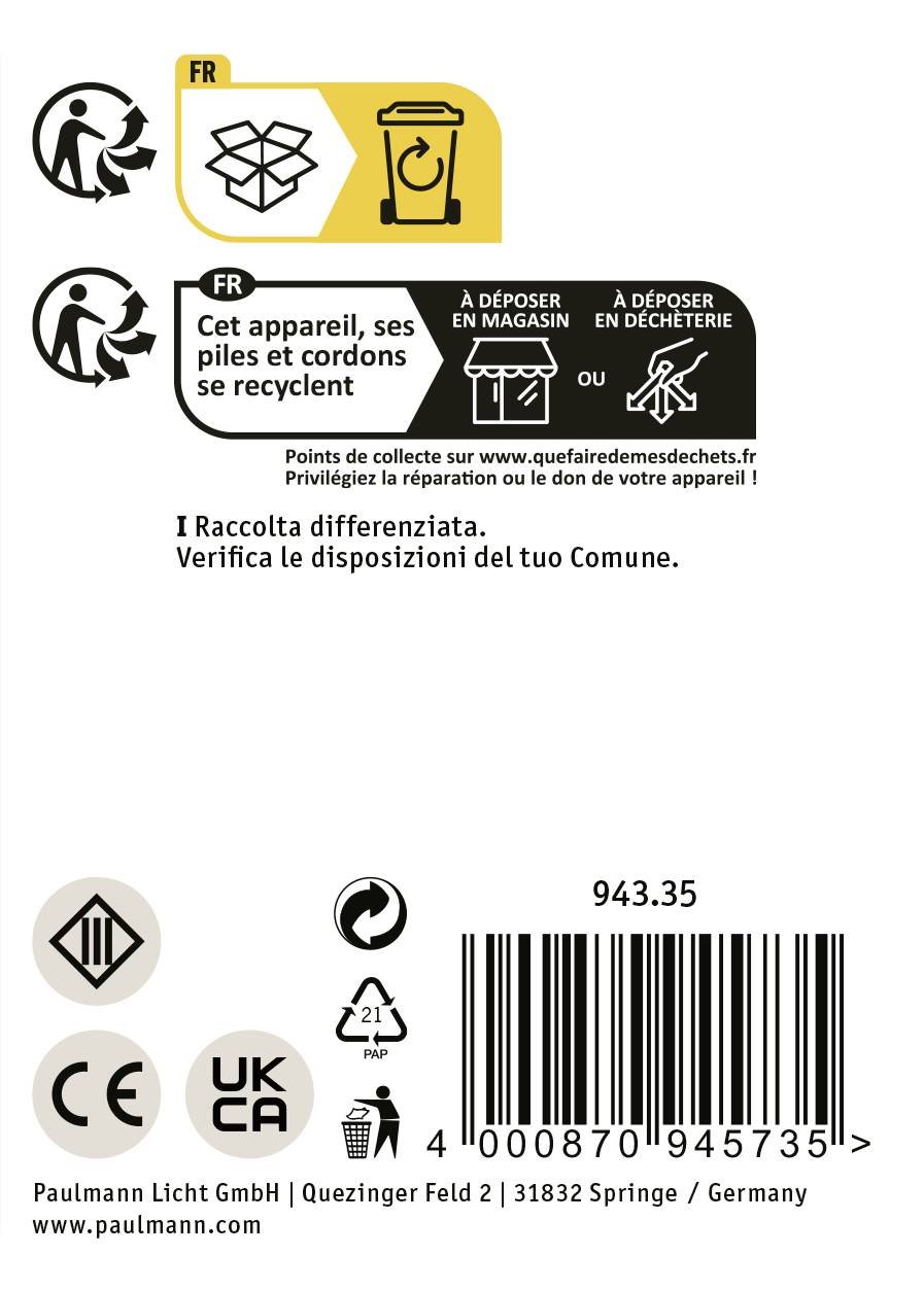 Paulmann 94335 Solar-Wandlampe 3W Warmweiß Dunkelgrau