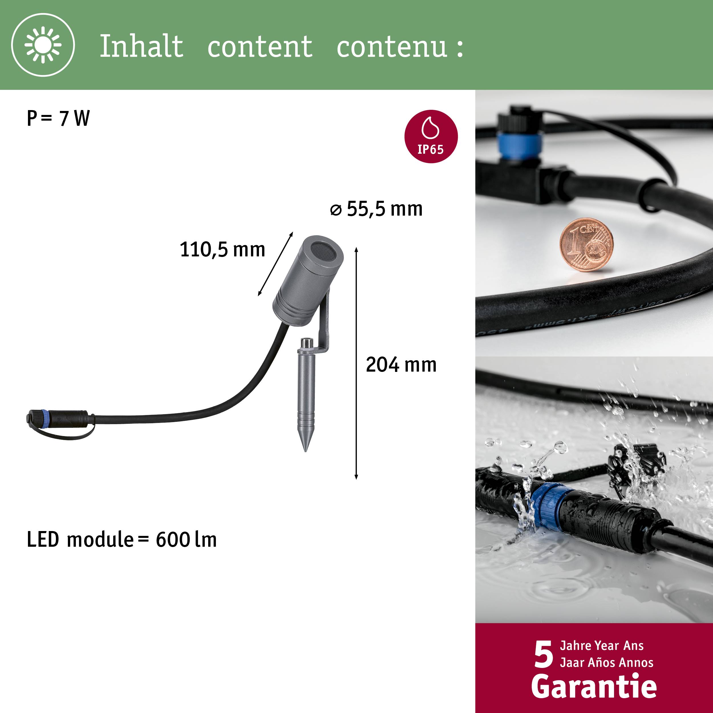 Paulmann 94368 Beleuchtungssystem Plug & Shine Warmweiß Grau