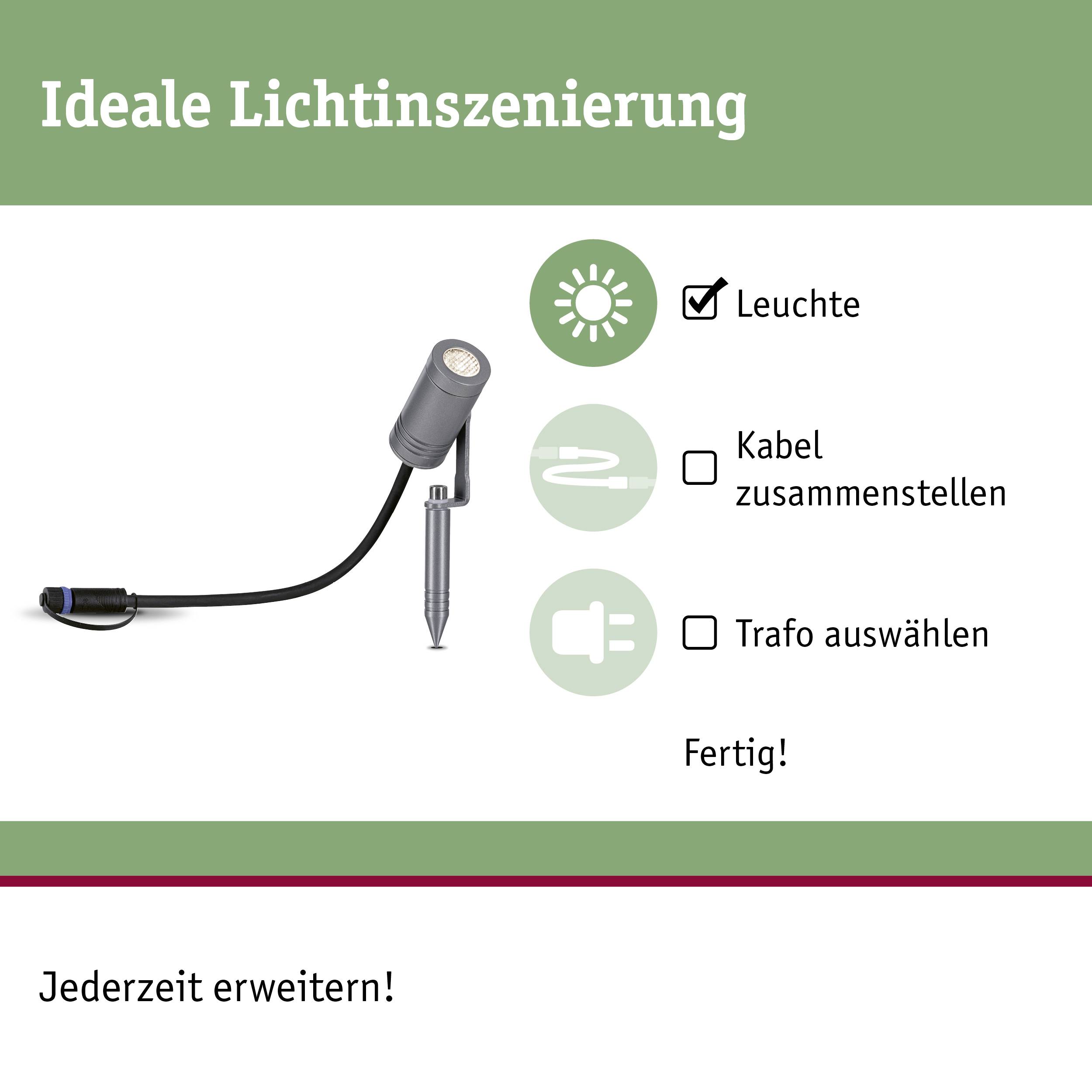 Paulmann 94368 Beleuchtungssystem Plug & Shine Warmweiß Grau