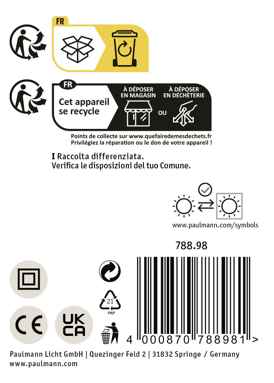 Paulmann HomeSpa Axin 78898 Bad-Wandleuchte Weiß