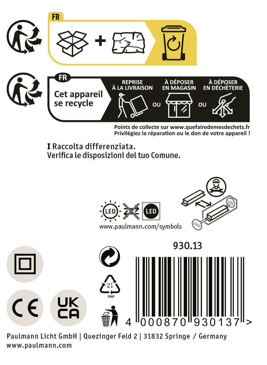 Paulmann HomeSpa Mirra 93013 Bad-Wandleuchte Warmweiß Chrom, Weiß