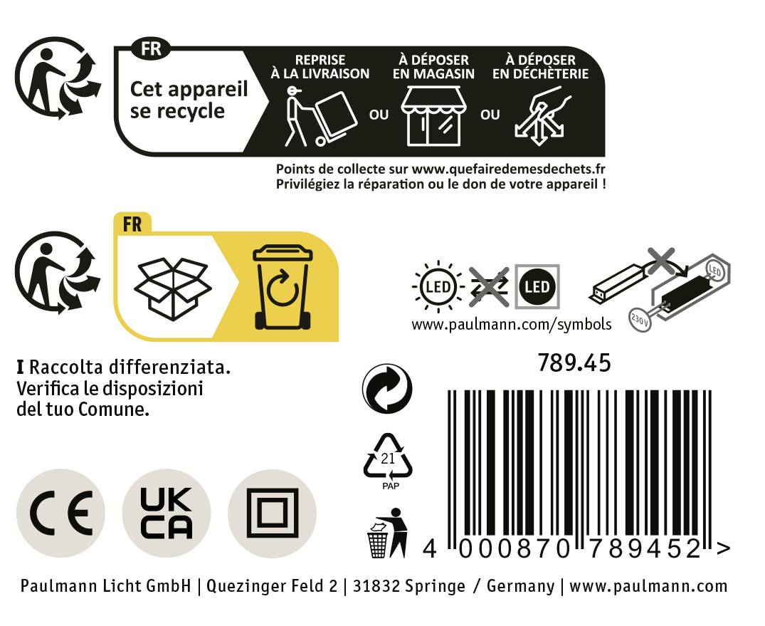 Paulmann HomeSpa Tova 78945 LED-Spiegelleuchte Warmweiß Chrom, Weiß
