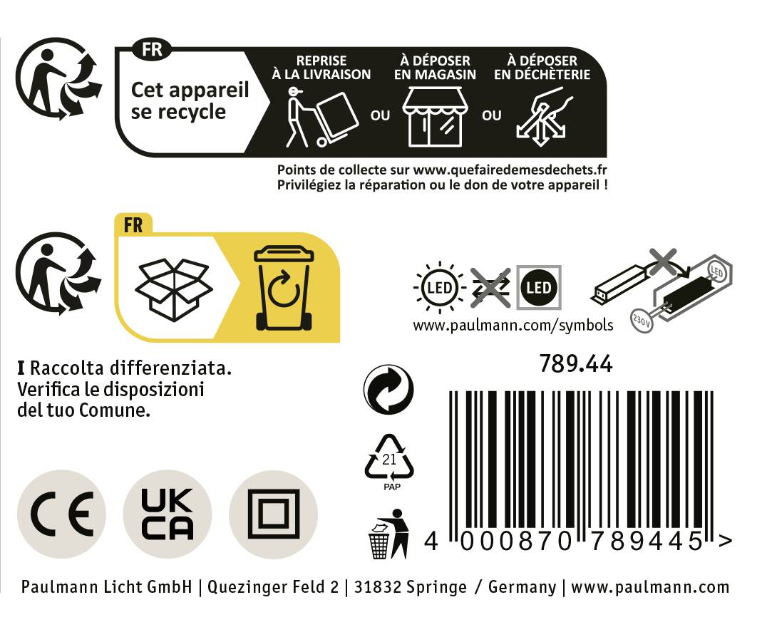 Paulmann HomeSpa Tova 78944 LED-Spiegelleuchte Warmweiß Chrom, Weiß