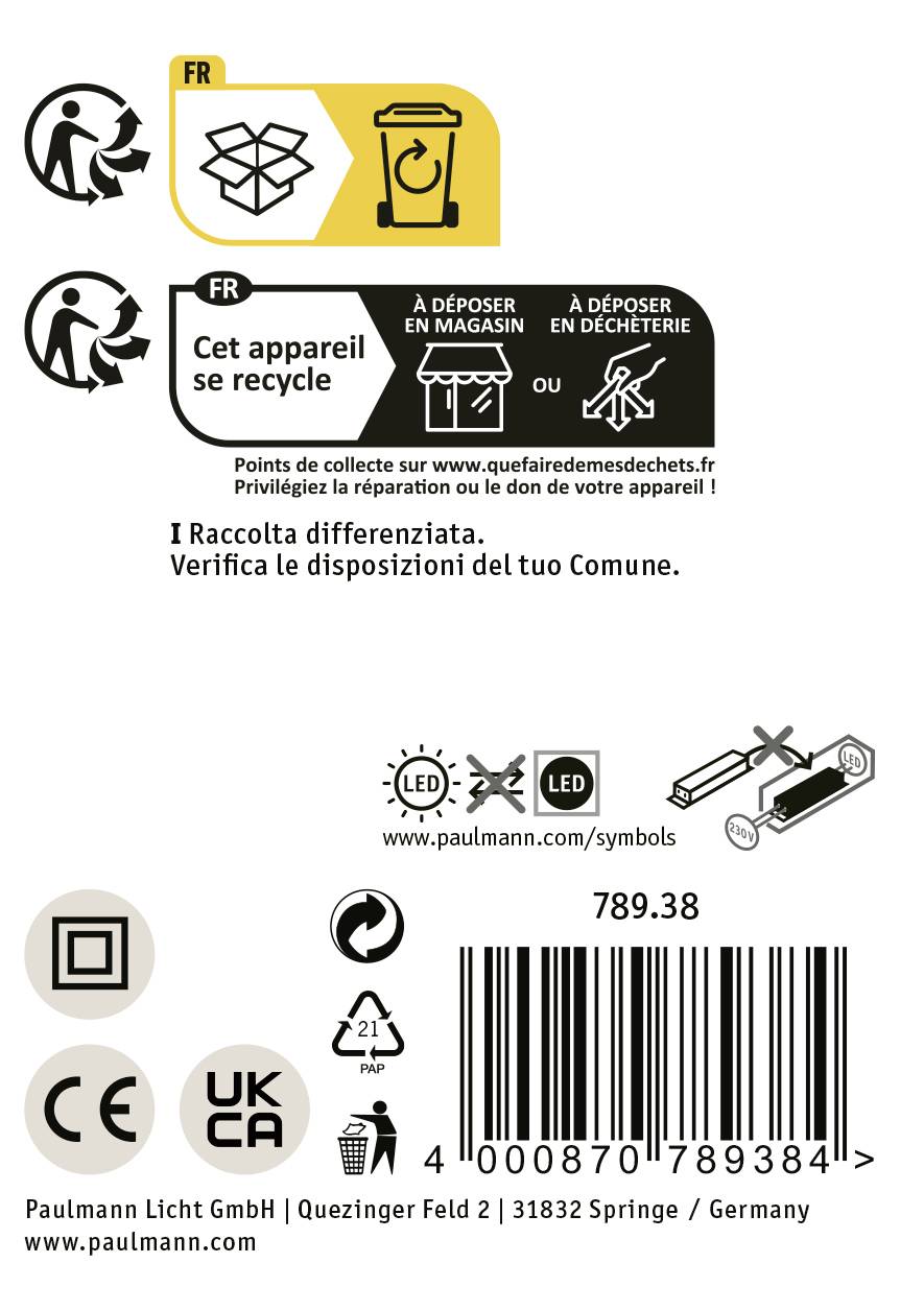 Paulmann HomeSpa Evie 78938 LED-Spiegelleuchte Warmweiß Chrom