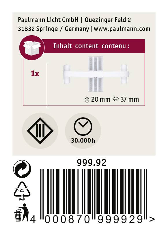 Paulmann 99992 Niedervolt-Schienensystem-Komponente Weiß
