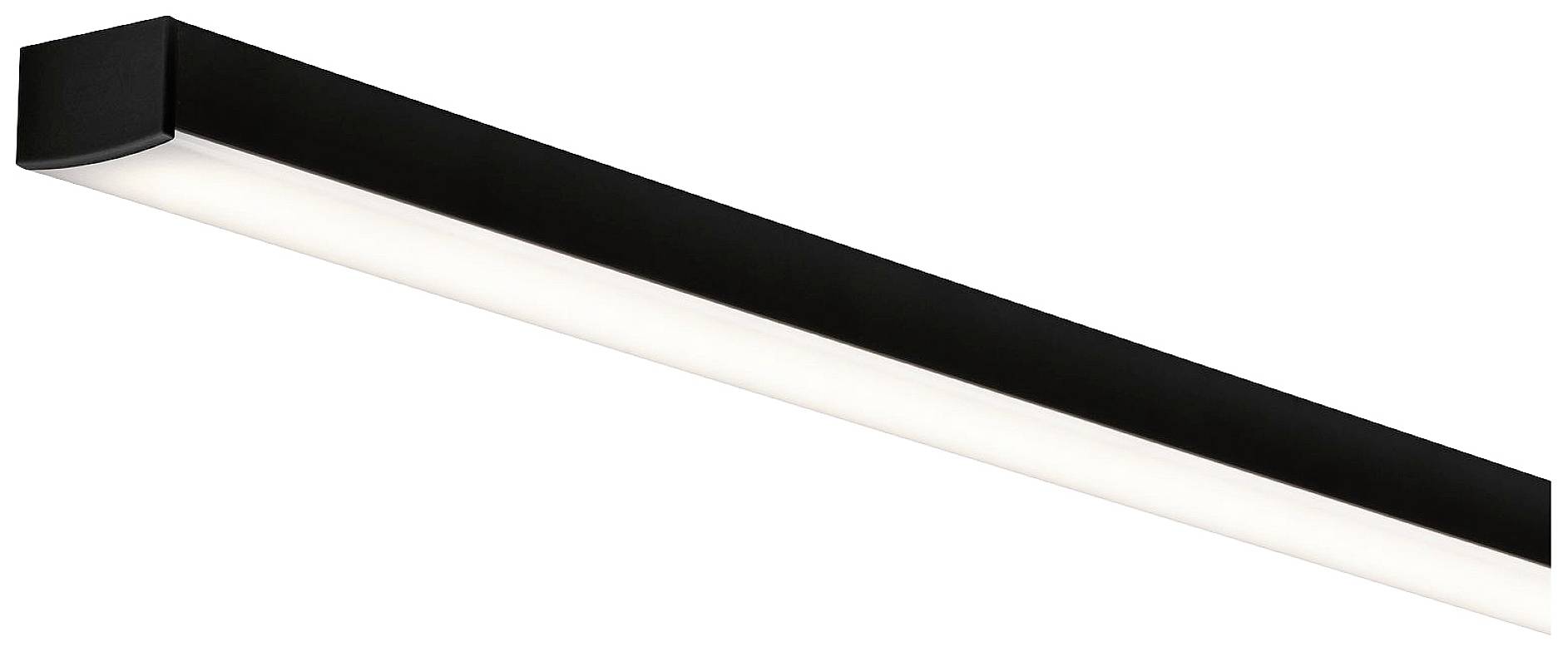 Länglicher schwarzer LED-Lichtstreifen, geeignet für moderne Innenbeleuchtung.