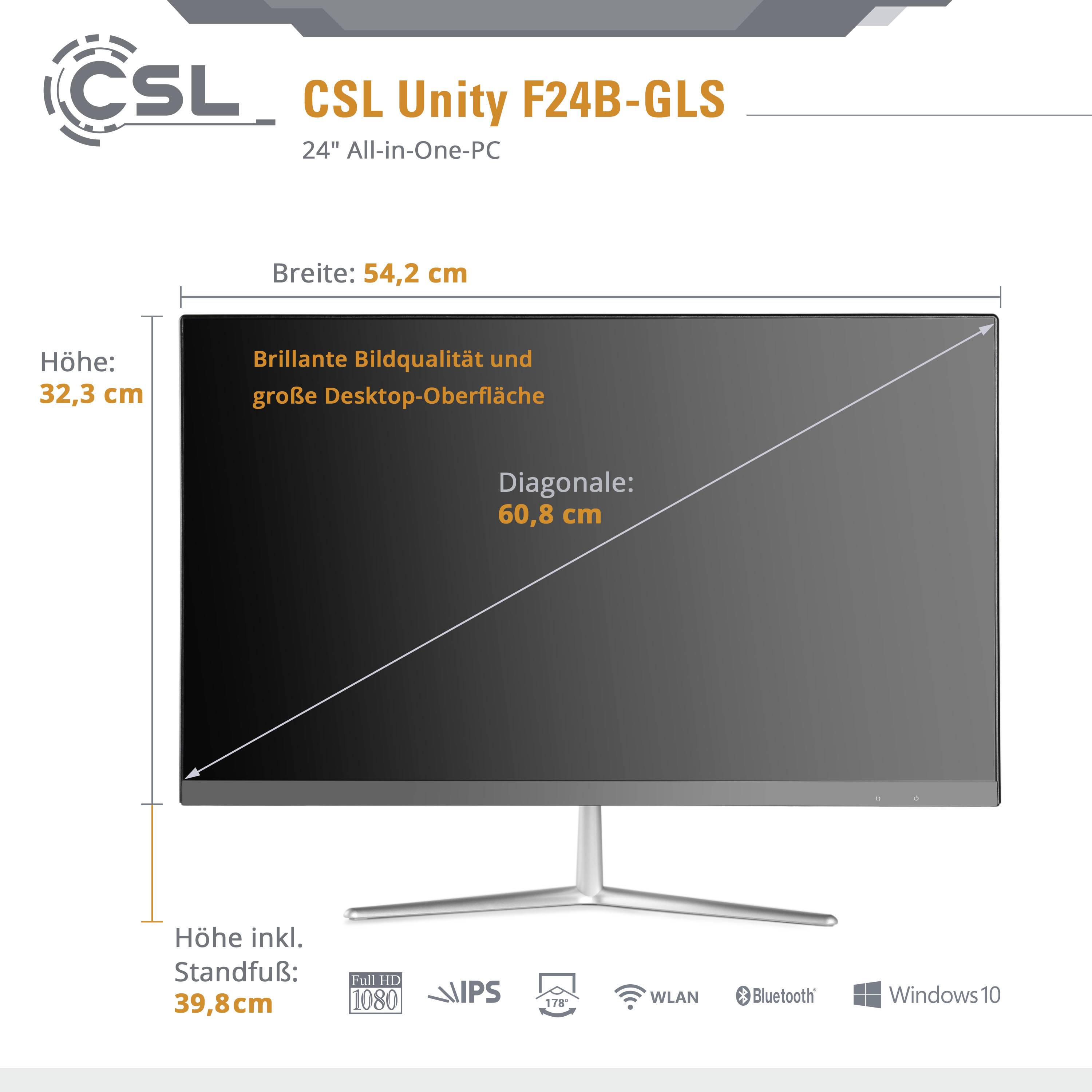CSL Computer Unity F24B-GLS 60.5cm (23.8 Zoll) All-in-One PC Intel® Celeron® N4120 8GB 256GB SSD Intel UHD Graphics 600 Windows®