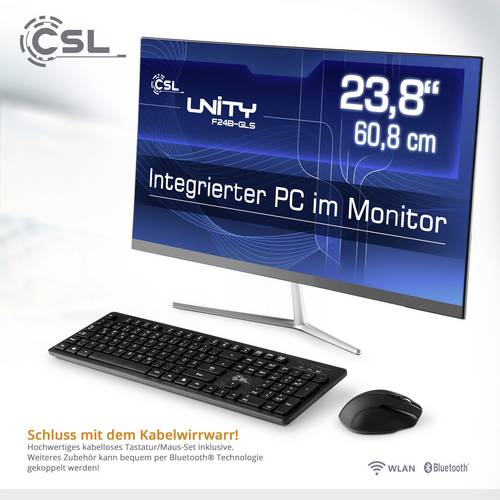 CSL Computer Unity F24B-GLS 60.5cm (23.8 Zoll) All-in-One PC Intel® Celeron® N4120 8GB 256GB SSD I