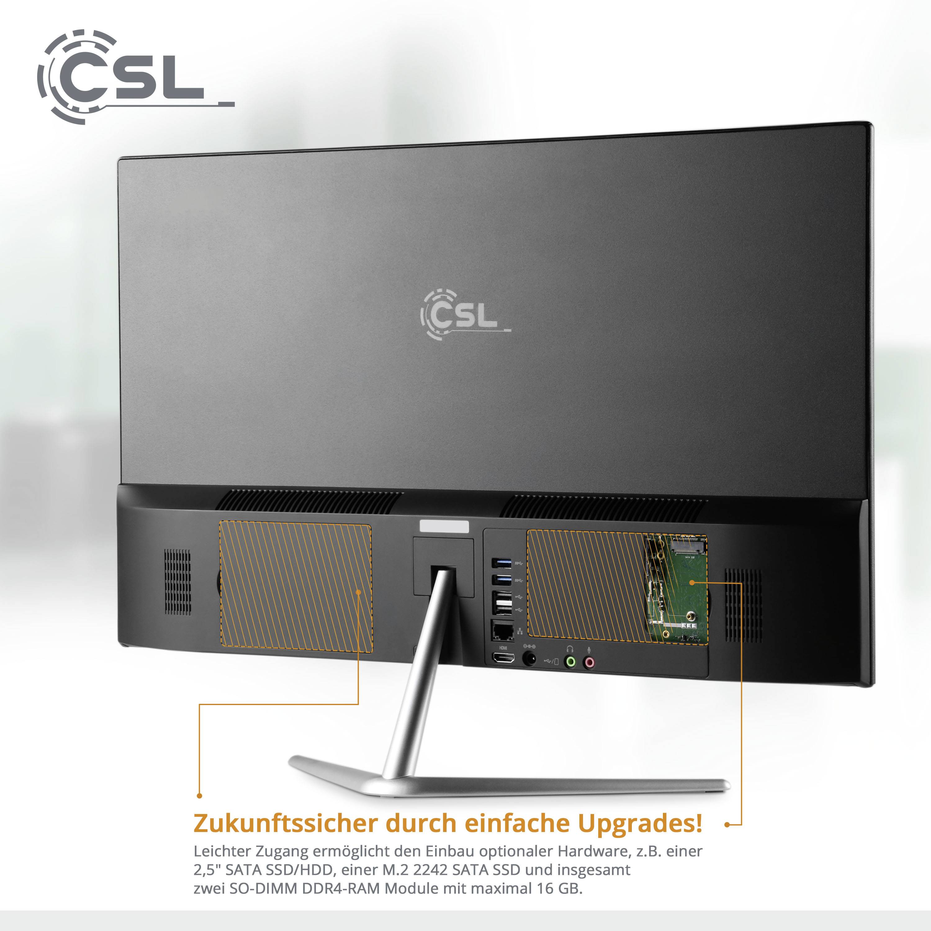CSL Computer Unity F24B-GLS 60.5cm (23.8 Zoll) All-in-One PC Intel® Celeron® N4120 8GB 256GB SSD Intel UHD Graphics 600 Windows®