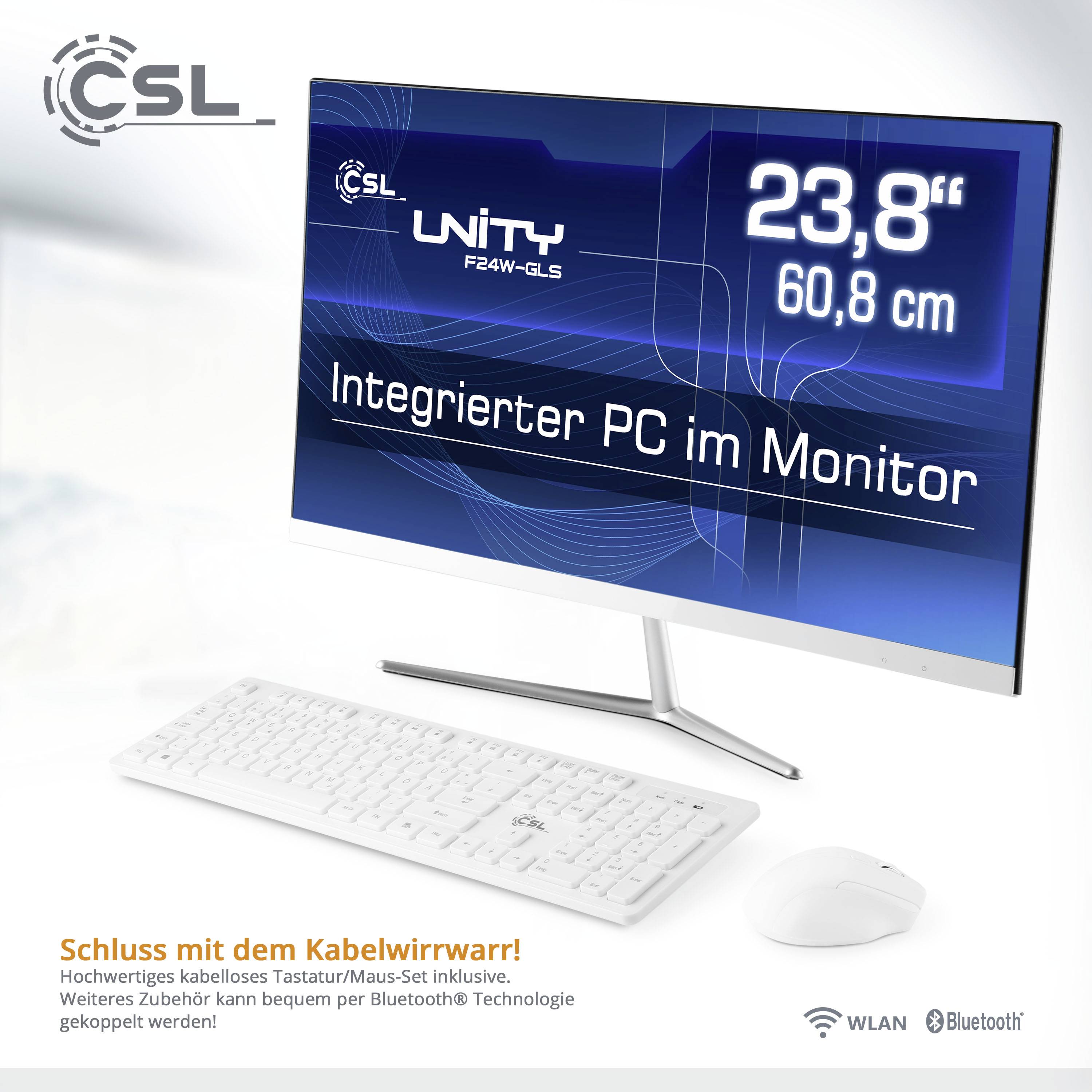 CSL Computer All-in-One PC Unity F24W-GLS 60.5cm (23.8 Zoll) Full HD Intel® Celeron® N4120 16GB RAM 512GB SSD Intel UHD Graphics