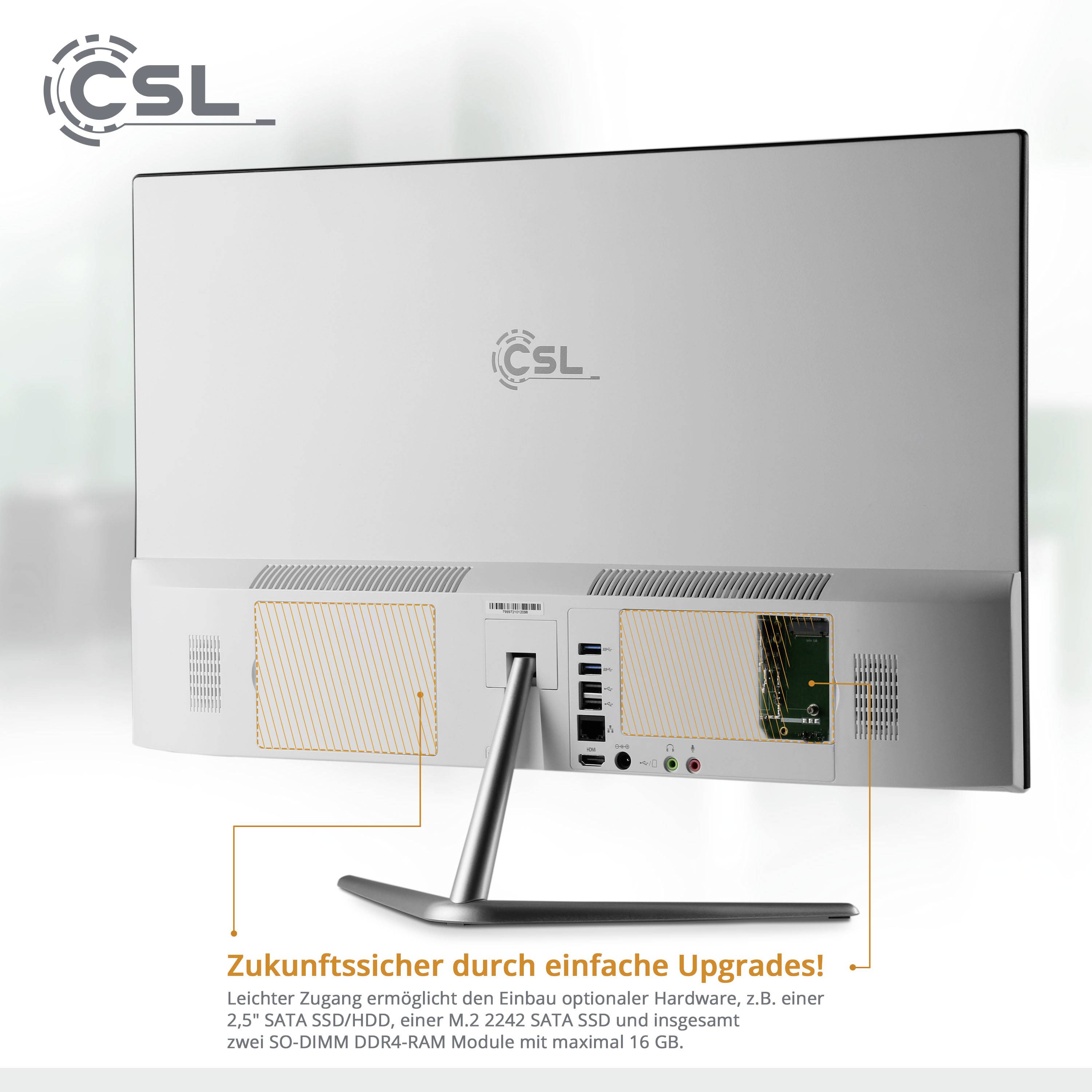 CSL Computer All-in-One PC Unity F24W-GLS 60.5cm (23.8 Zoll) Full HD Intel® Celeron® N4120 16GB RAM 512GB SSD Intel UHD Graphics