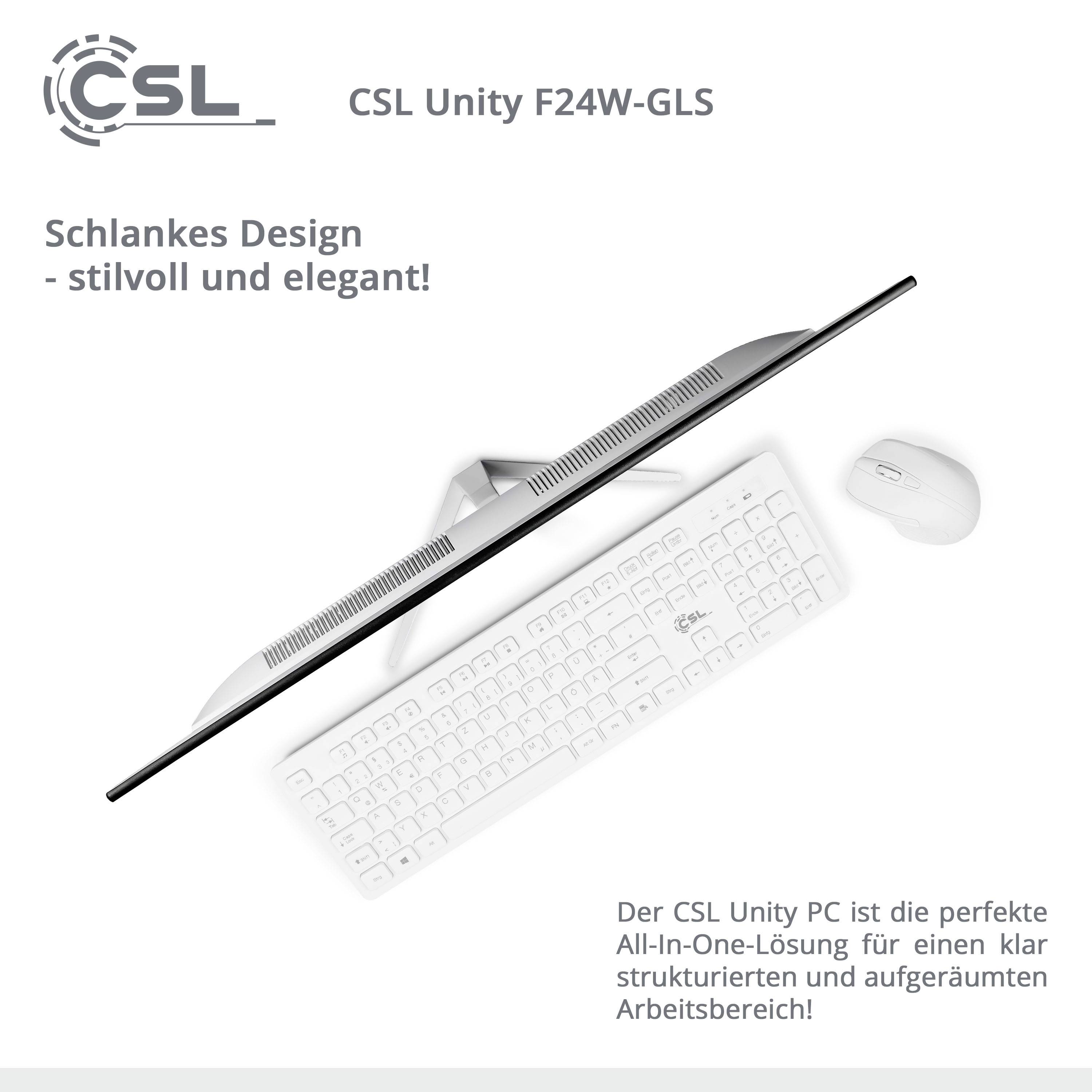 CSL Computer All-in-One PC Unity F24W-GLS 60.5cm (23.8 Zoll) Full HD Intel® Celeron® N4120 16GB RAM 512GB SSD Intel UHD Graphics