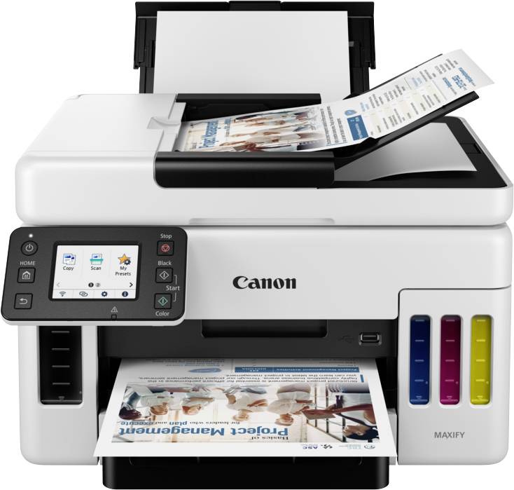 Canon MAXIFY GX6050 Multifunktionsdrucker Tintenstrahl Farbe A4 Drucker, Scanner, Kopierer ADF, Duplex, Tintentank-System, USB, WLAN