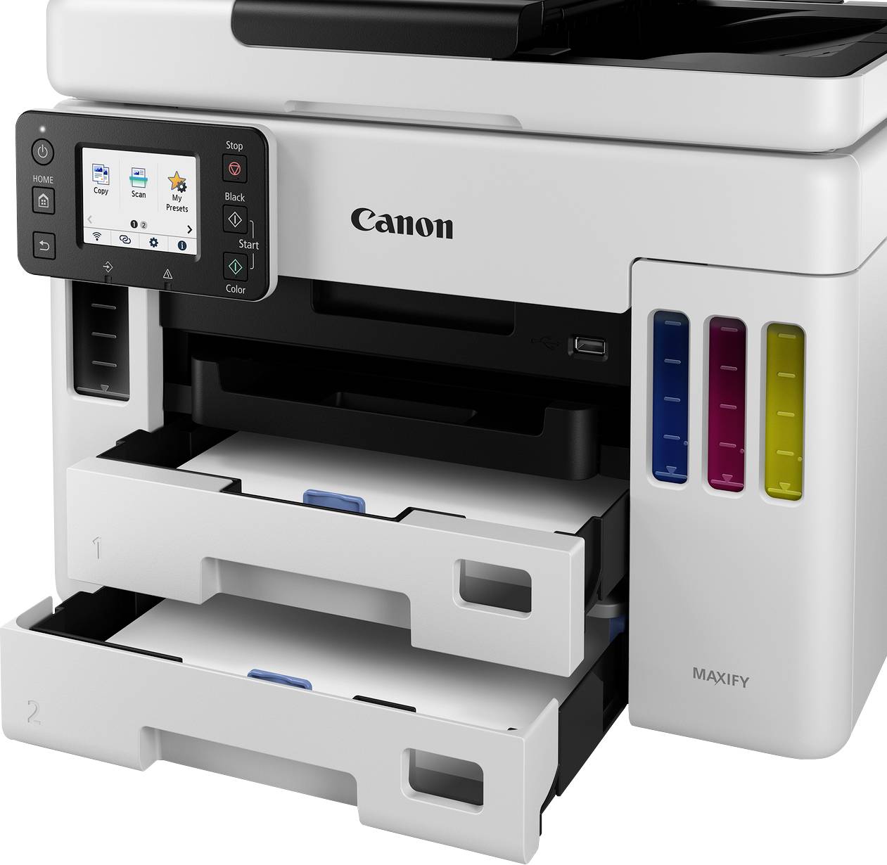 Canon MAXIFY GX7050 Multifunktionsdrucker Tintenstrahl Farbe A4 Drucker, Scanner, Kopierer, Fax ADF, Duplex-ADF, Duplex, Tintentank-System, USB