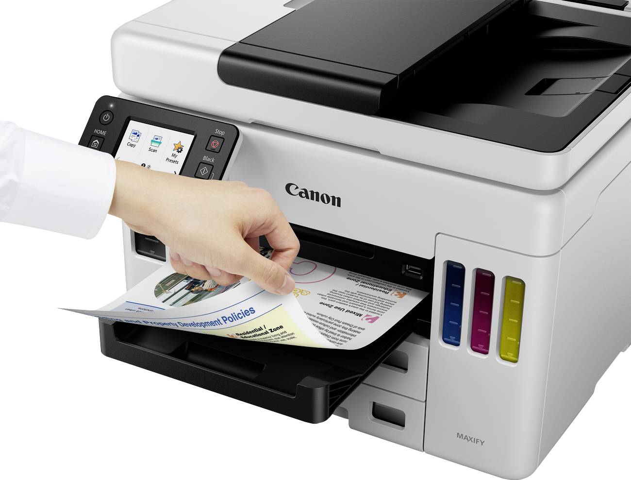 Canon MAXIFY GX7050 Multifunktionsdrucker Tintenstrahl Farbe A4 Drucker, Scanner, Kopierer, Fax ADF, Duplex-ADF, Duplex, Tintentank-System, USB