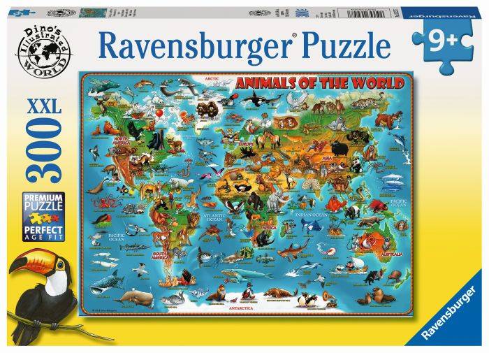 Ravensburger 13257 Puzzle Tiere rund um die Welt 300 Teile XXL 13257